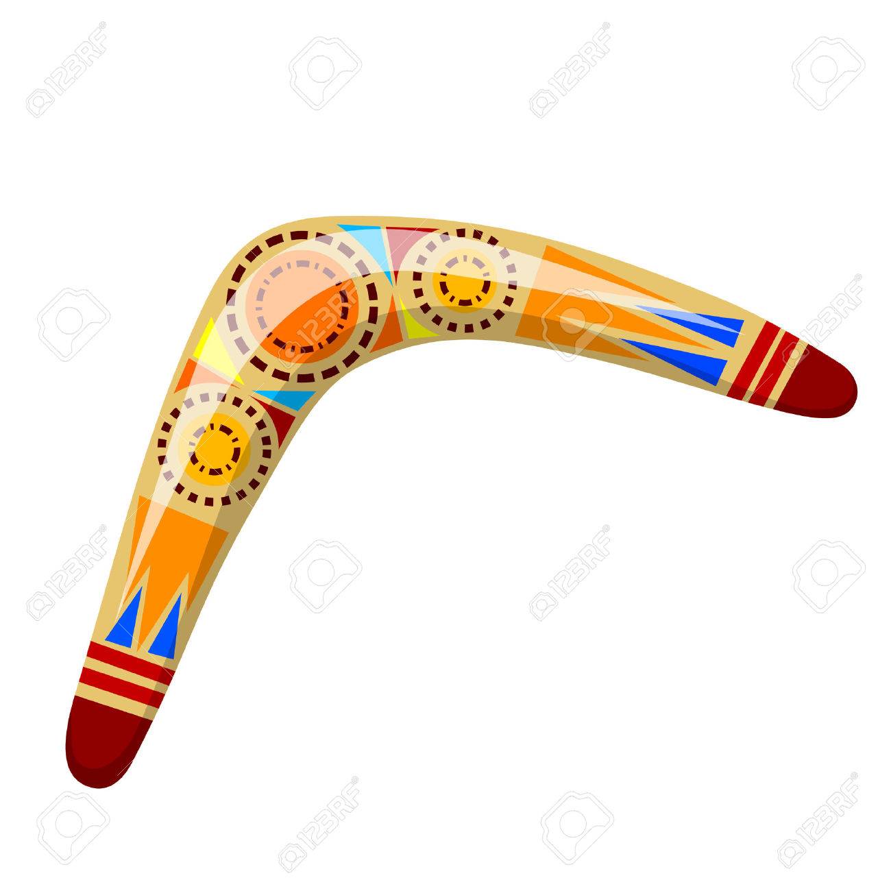 vector illustration australian wooden boomerang cartoon boomerang bommerang
