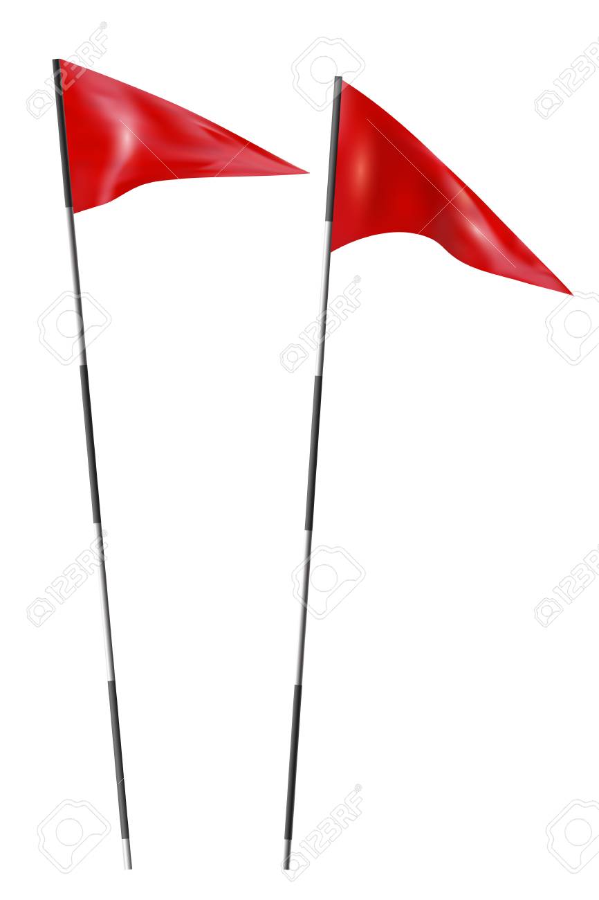 Zwei Rote Golffahnen Satz Golfflaggen Auf Einem Weissen Hintergrund Vektor Illustration Lizenzfreie Fotos Bilder Und Stock Fotografie Image