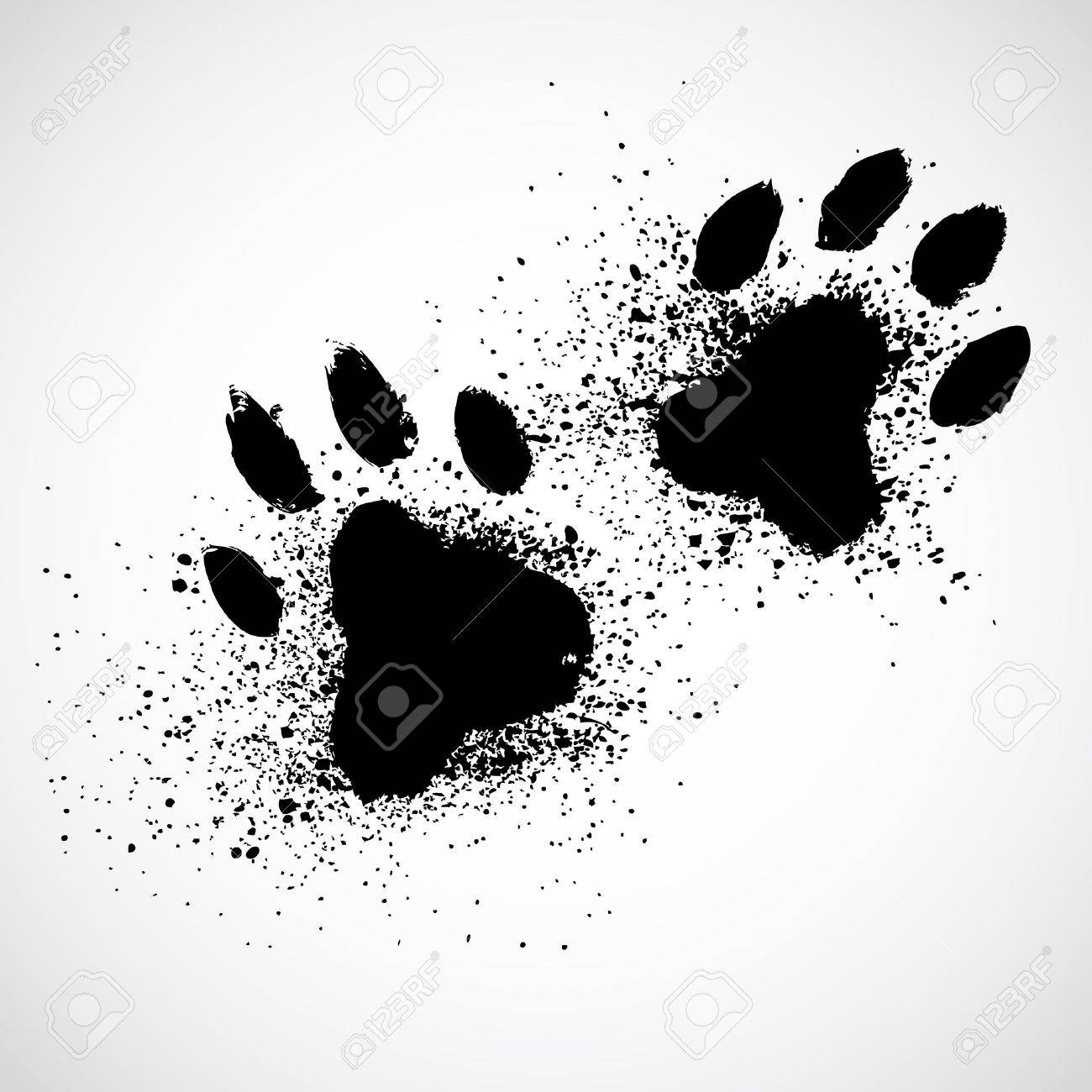 Grunge Dog Paws Royalty Free Cliparts Vectors And Stock Illustration Image 38823302