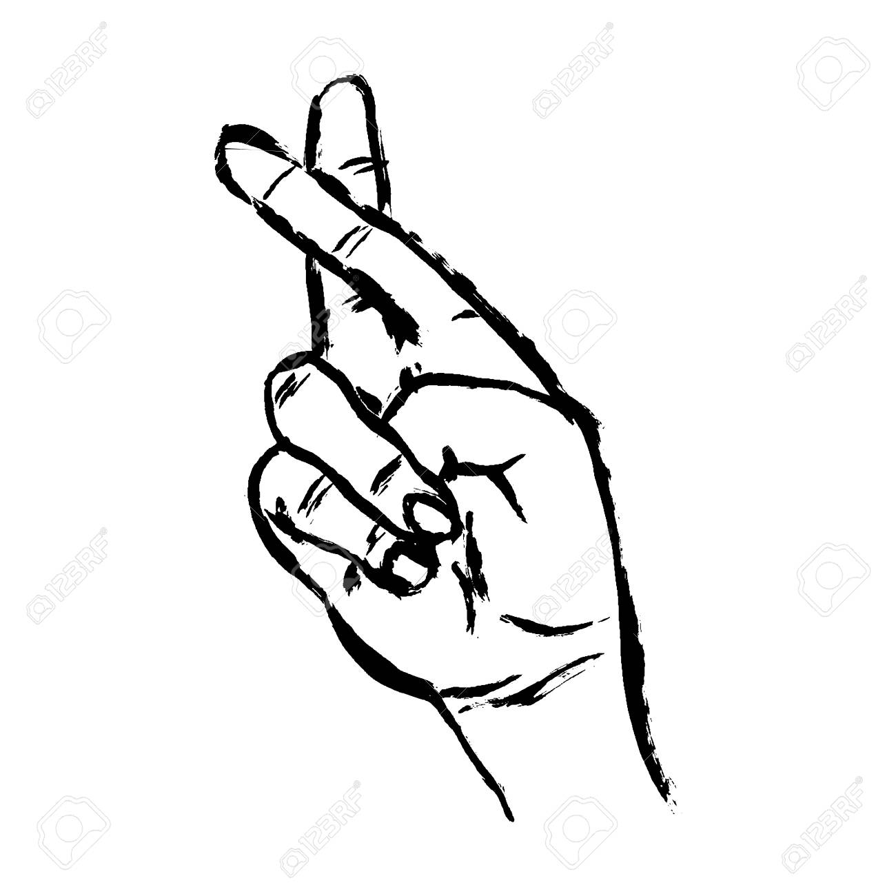 Hand With Crossed Fingers Royalty Free Cliparts Vectors And