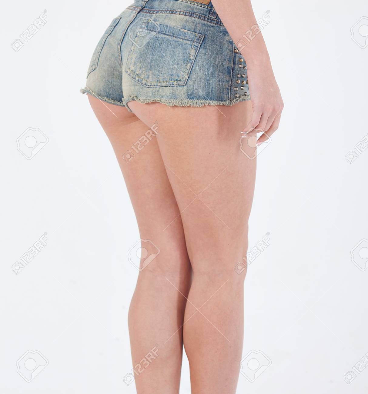 Sexy Woman Body In Jean Shorts The Models Back Great Ass Stock Photo Sexy Woman Body In Jean Shorts The Models Back Great Ass Stock Photo