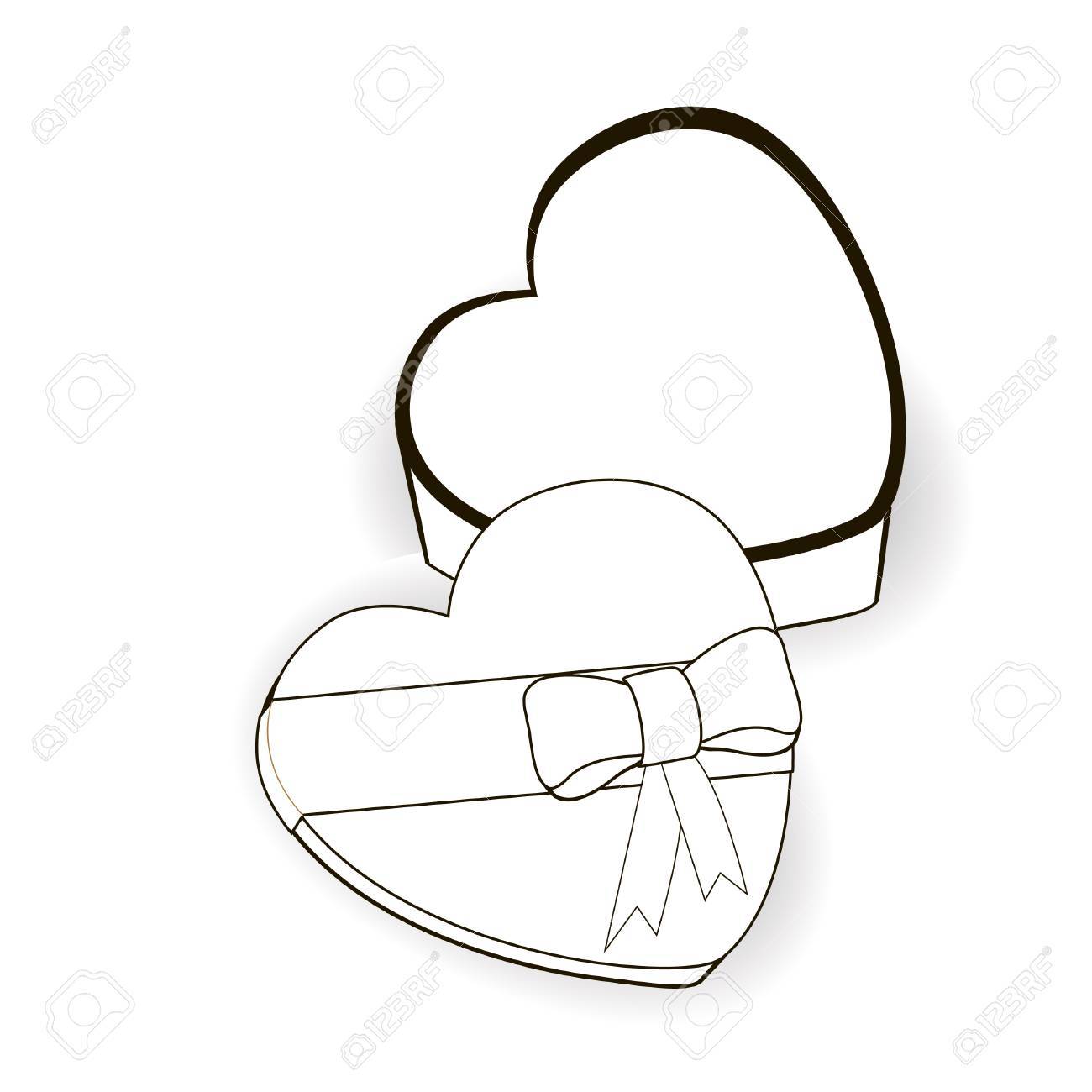 A Box Of Chocolates In Shape Of Heart Royalty Free Cliparts