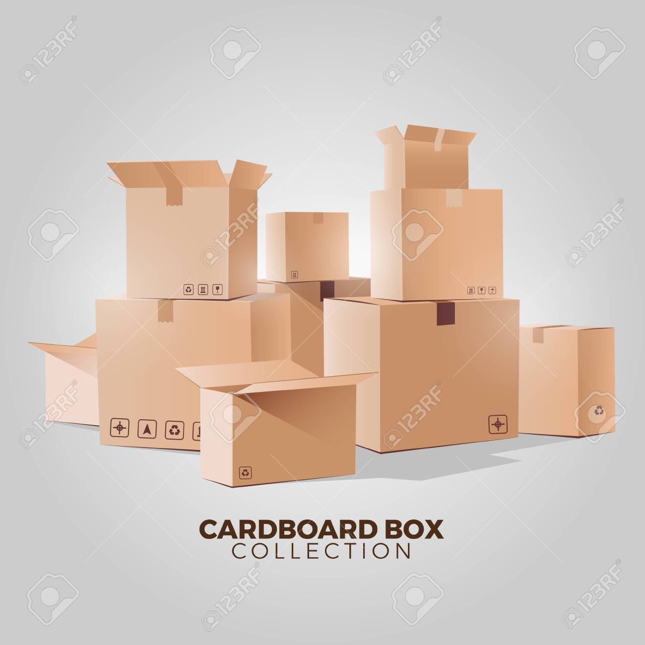 10 cardboard boxes