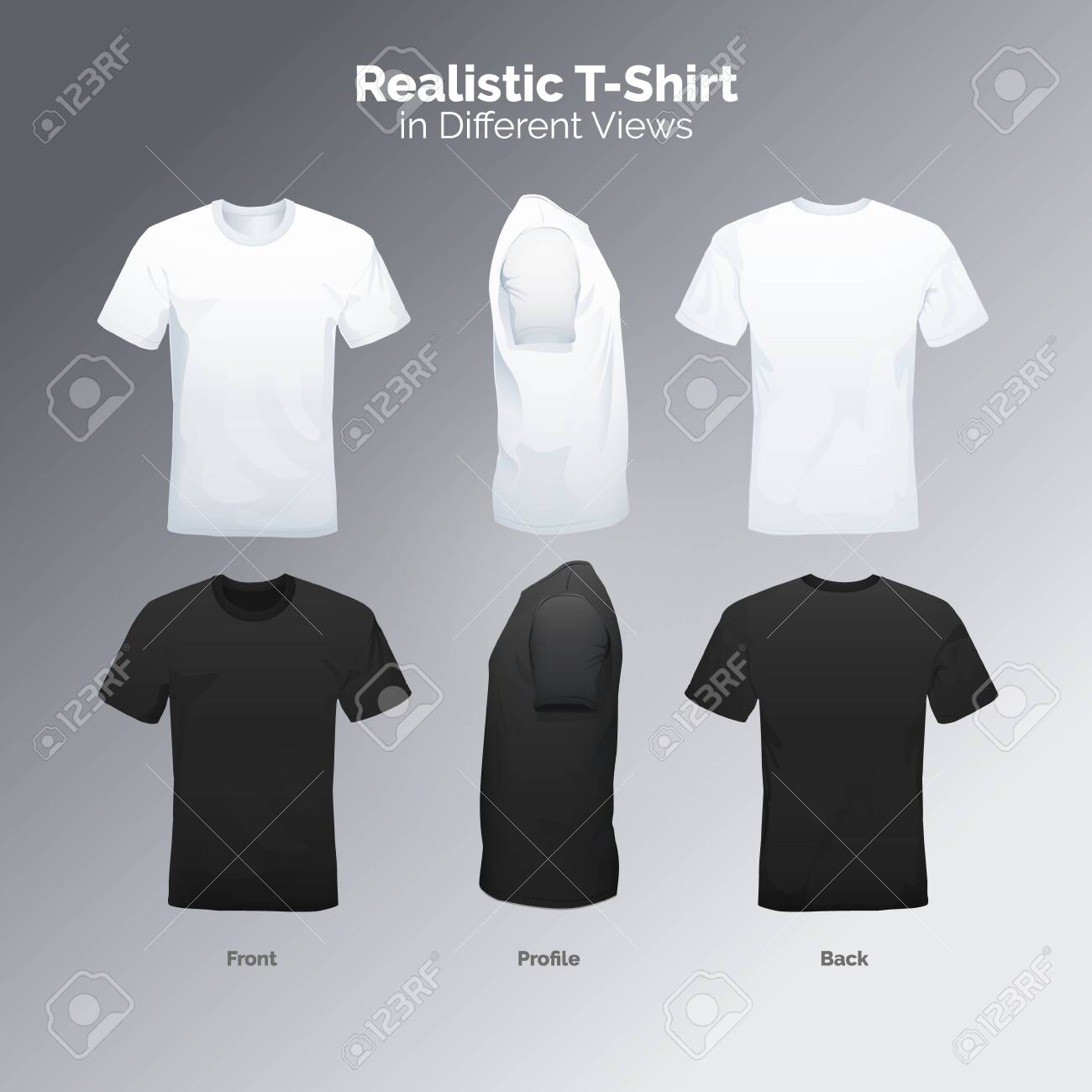Download T Shirt Template Set Front Side Back View Mockup Vector Eps 10 Illustration Royalty Free Cliparts Vectors And Stock Illustration Image 123199903