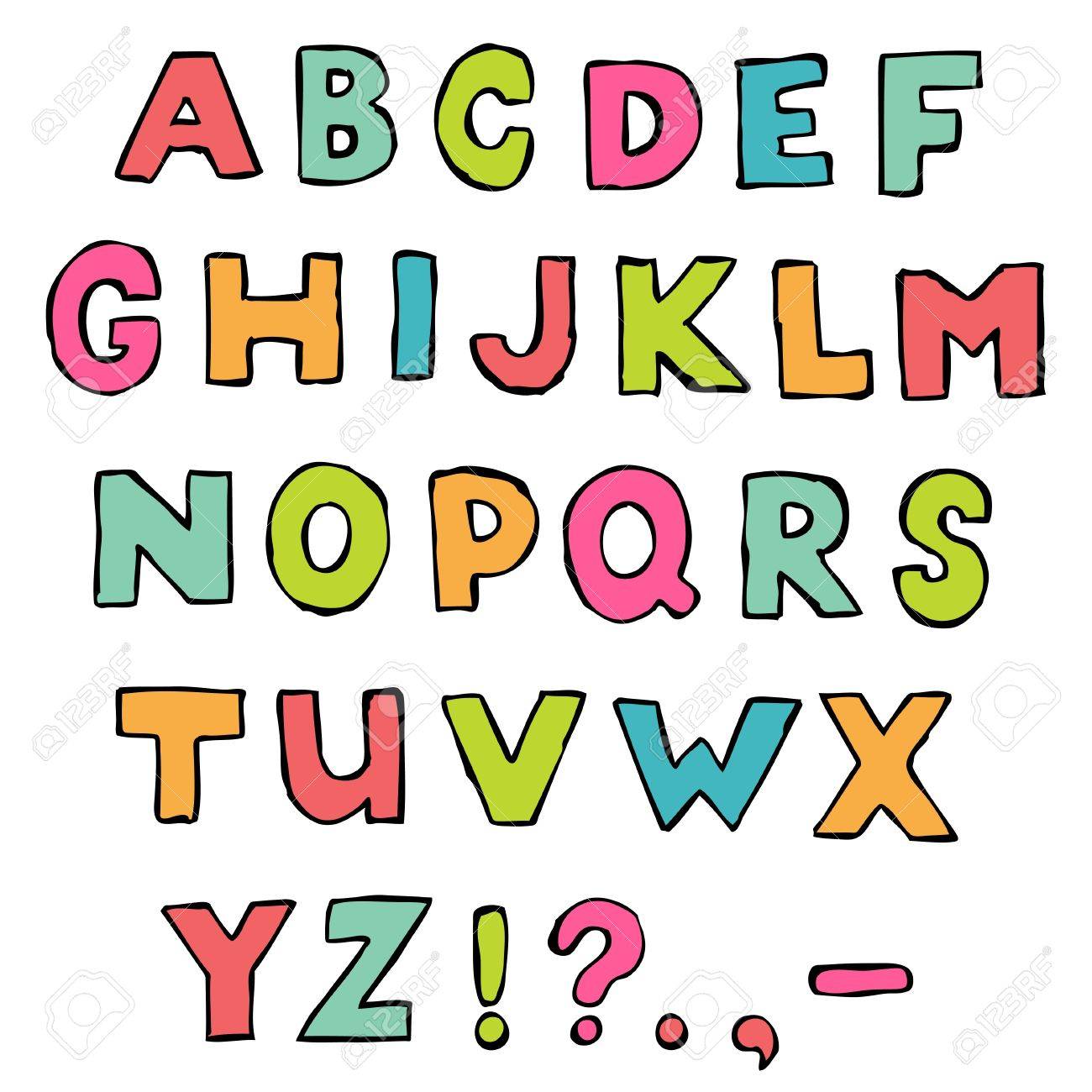 A Z のアルファベット 手書きのグランジ フォント のイラスト素材 ベクタ Image