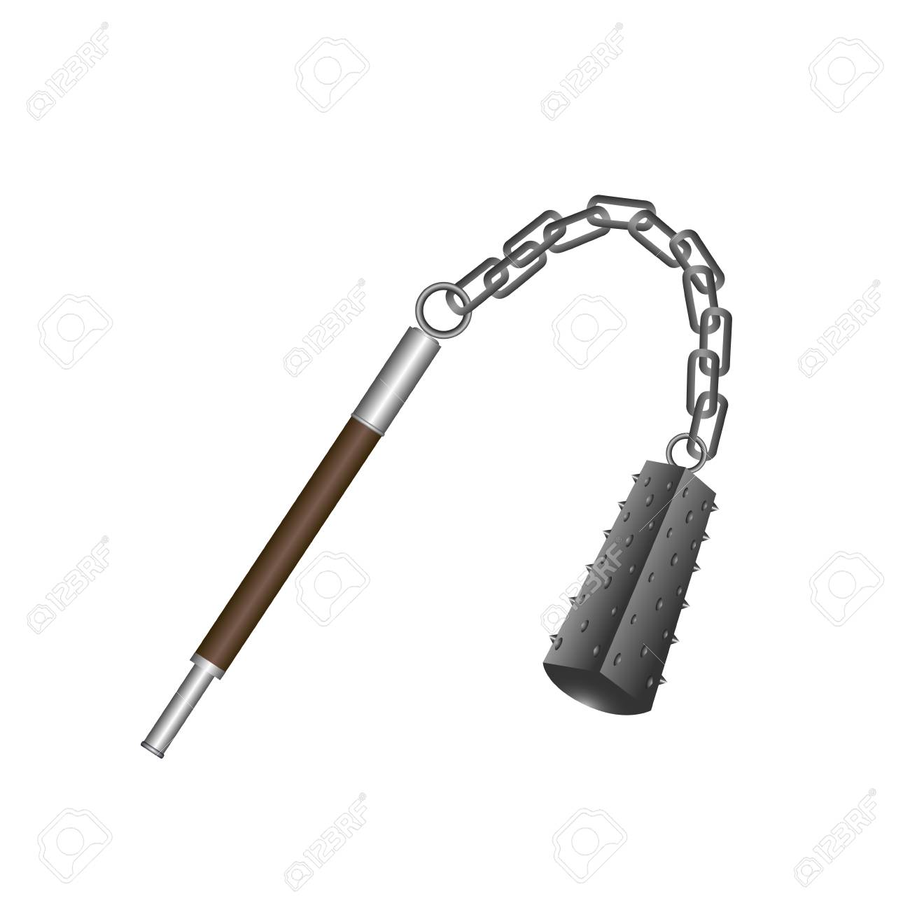 isolated flail weapon on a white background vector illustration