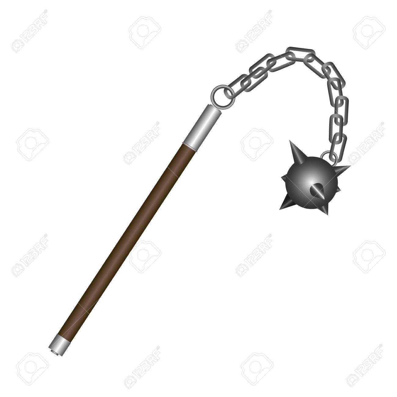 isolated flail weapon on a white background vector illustration