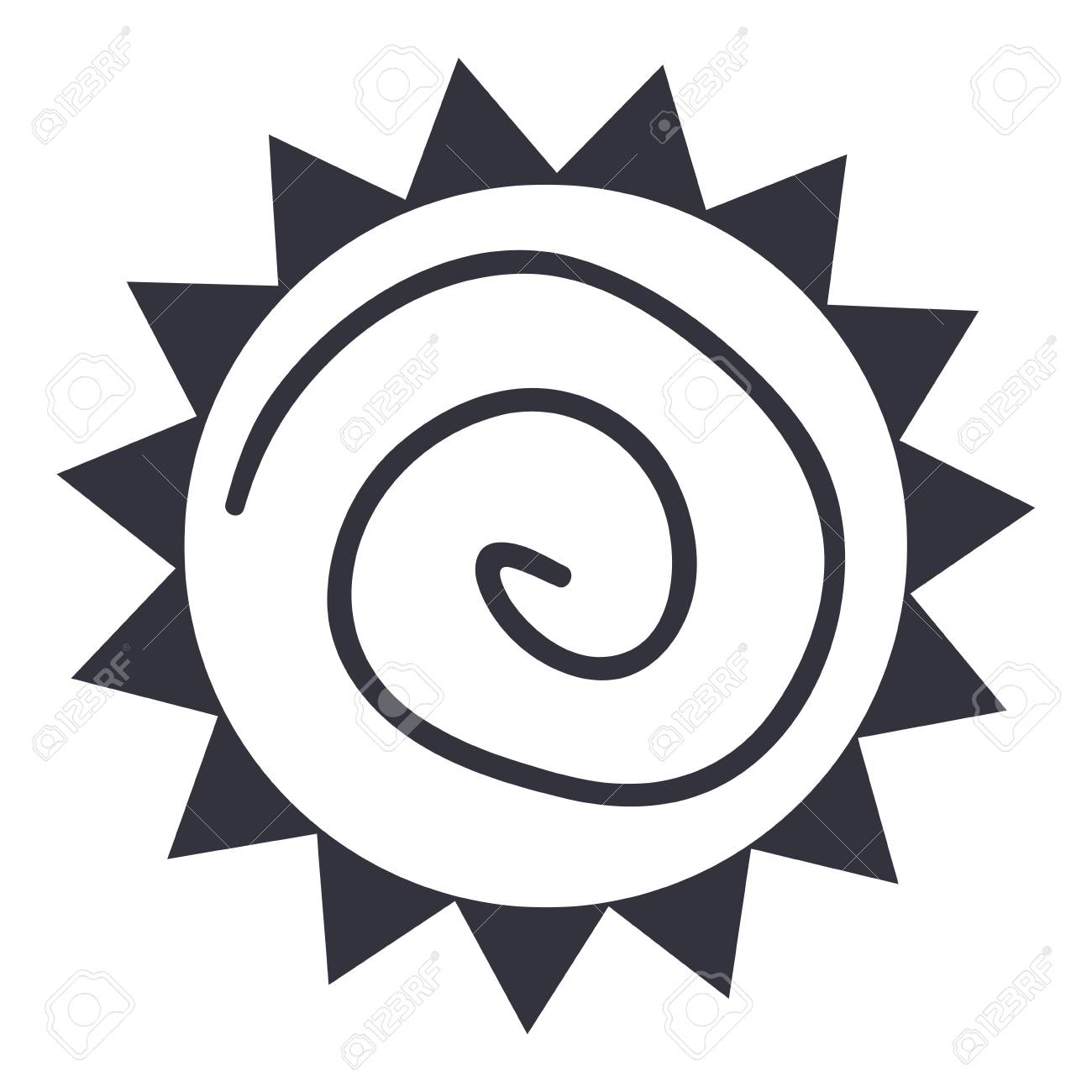 isolated abstract sun silhouette on a white background vector