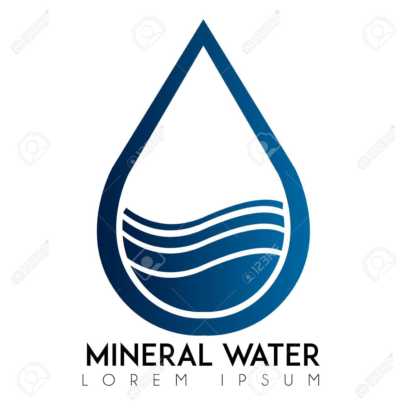 Isolated Mineral Water Logo, Business, Vector Illustration Клипарты, SVG,  векторы, и Набор Иллюстраций Без Оплаты Отчислений. Image 84860799