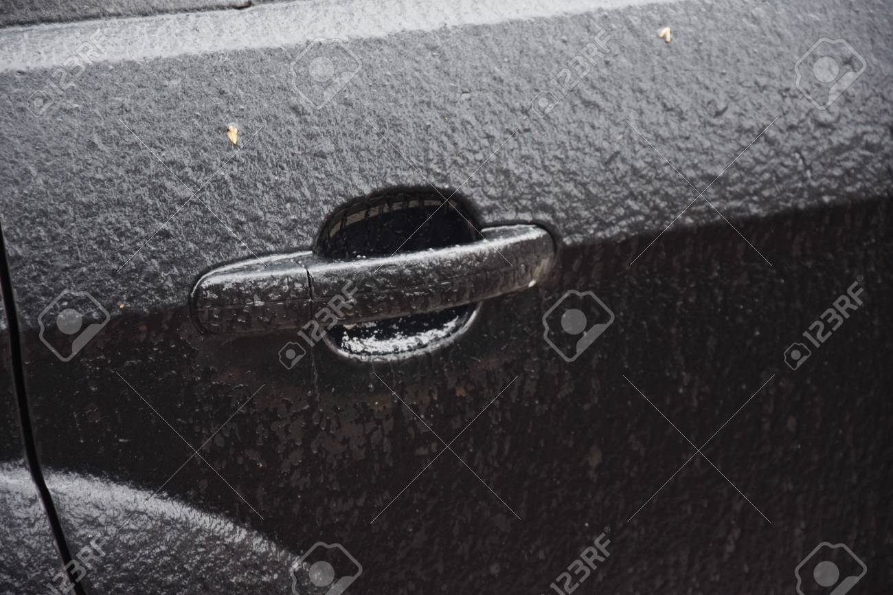 Frozen Car Door Lock Black Car