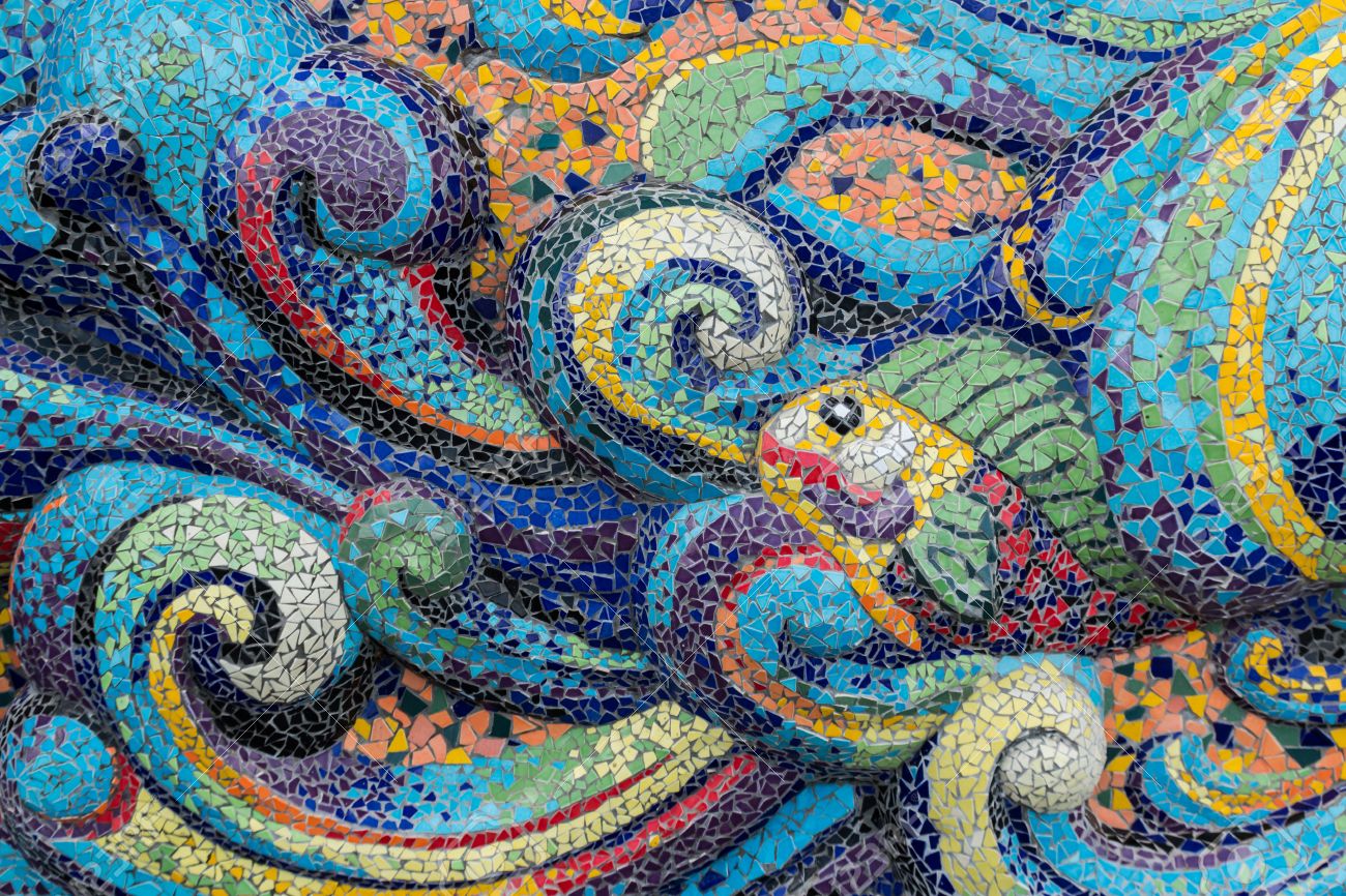 モザイクアート 花台 モザイクアート 花台