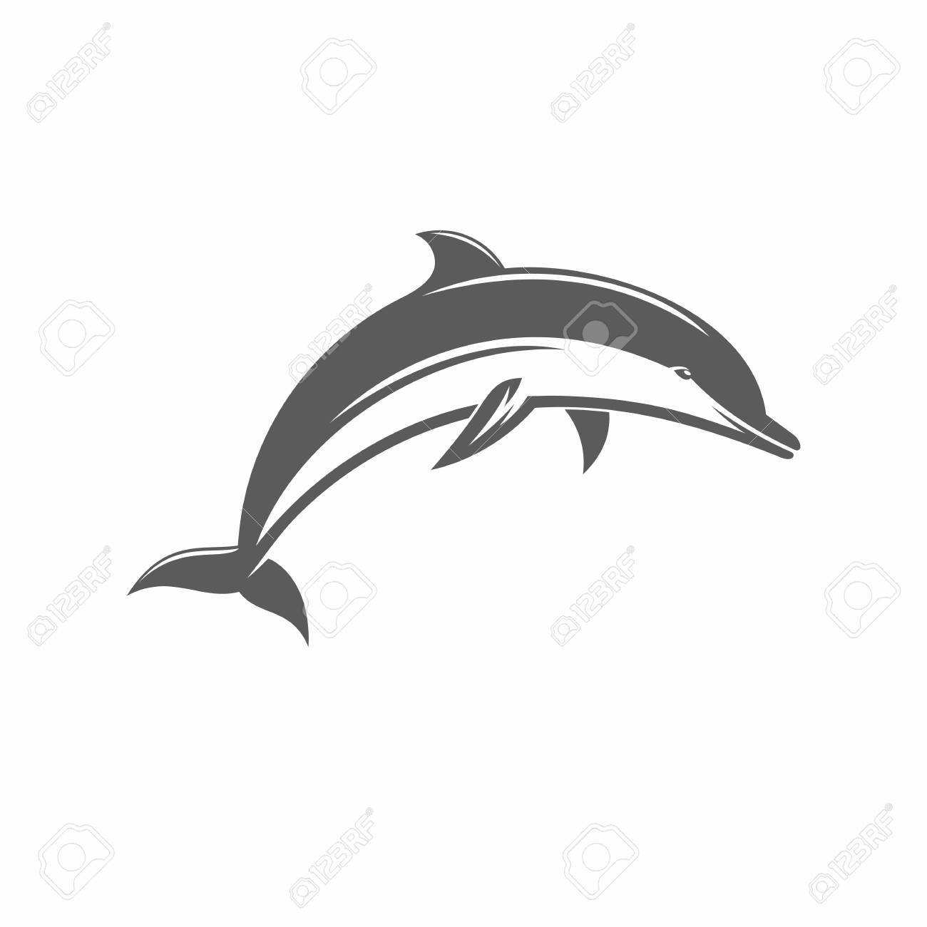 Vector Illustration Of A Dolphin In The Old Fashioned Style And Line Art Style Can Be Used As A Tattoo Royalty Free Cliparts Vectors And Stock Illustration Image