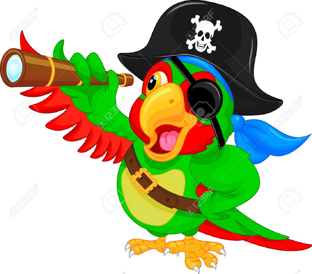 Pirate De Bande Dessine De Perroquet Clip Art Libres De Droits  Vecteurs  Et Illustration Image 47221873