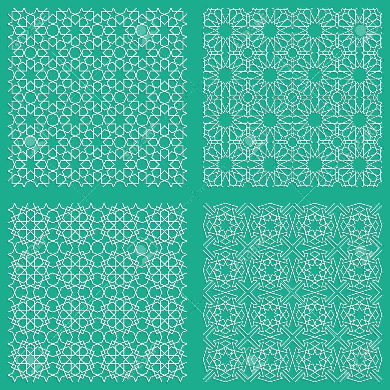 abstract seamless traditional geometric arabian patterns for