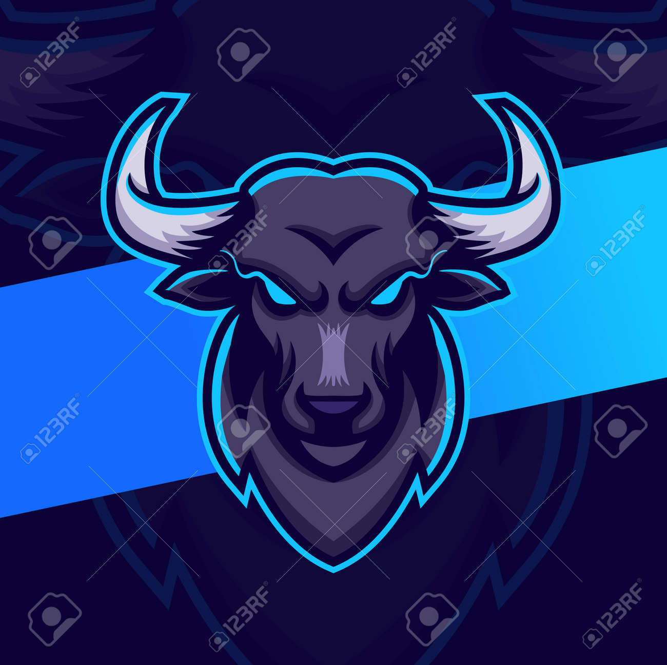 Bull Head Mascot Logo Design For Esport Sport Logo Design Royalty Free SVG,  Cliparts, Vectors, and Stock Illustration. Image 189767312., image size:1300x1297