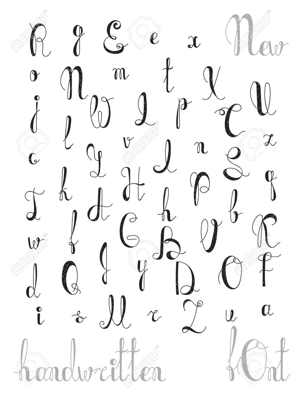 hand written alphabet calligraphic font letters handmade designer calligraphic fonts