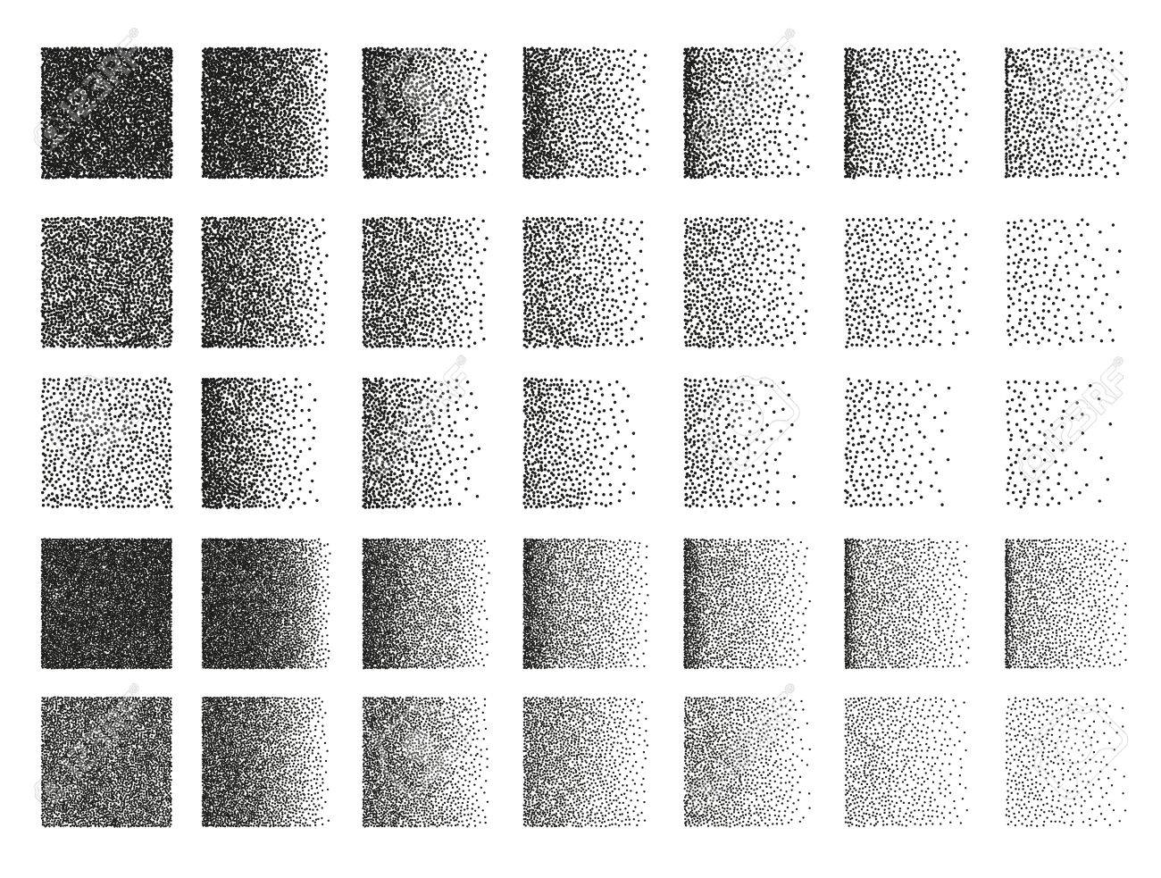 Satz Von 35 Quadrat Stipple Muster Fur Den Entwurf Spot Gravur Bursten Zu Erstellen Stich Fur Retro Hintergrunde Stich Fur Schatten Sehr Detaillierte Satz Von Fliesen Gravur Fur Design Lizenzfrei Nutzbare Vektorgrafiken Clip Arts