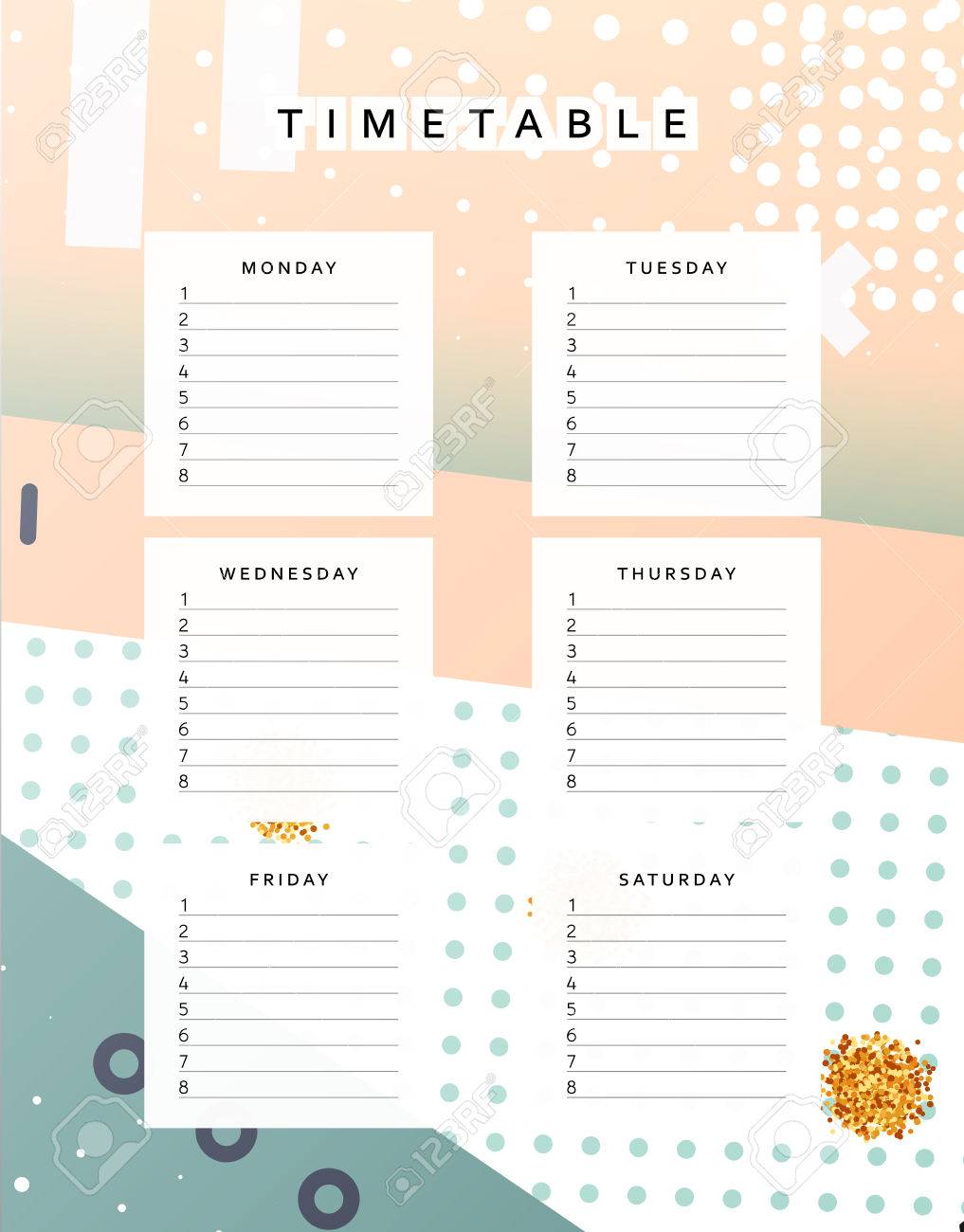 blank schedule sheet