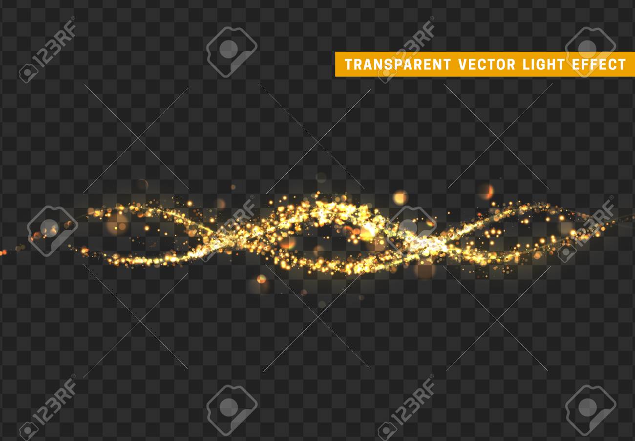 魔法の光の効果 黄金の星屑のきらめき スター ダストのベクトル図を輝き のイラスト素材 ベクタ Image