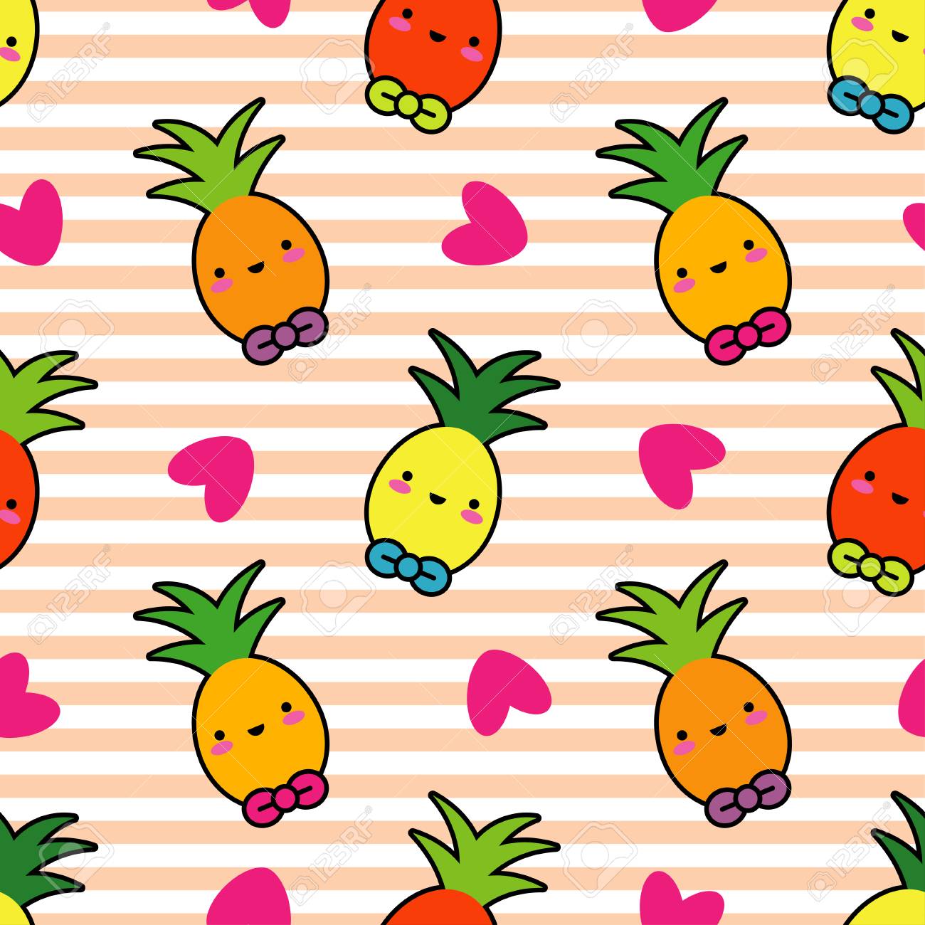 Vector Seamless Pattern Kawaii Background Cartoon Pineapple Royalty Free Cliparts Vectors And Stock Illustration Image Vector Seamless Pattern Kawaii Background Cartoon Pineapple Royalty Free Cliparts Vectors And Stock Illustration Image