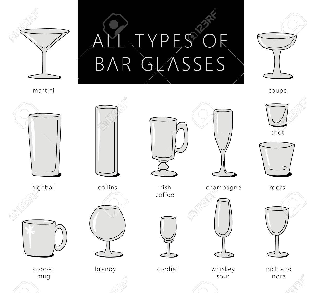 Bar Glasses Vector Icons Set Vector Types Of Barware Glasses - Bar Glasses Vector Icons Set Vector Types Of Barware Glasses Silhouettesguide To Various bar glasses vector icons set vector types of barware glasses - bar glasses vector icons set vector types of barware glasses silhouettesguide to various