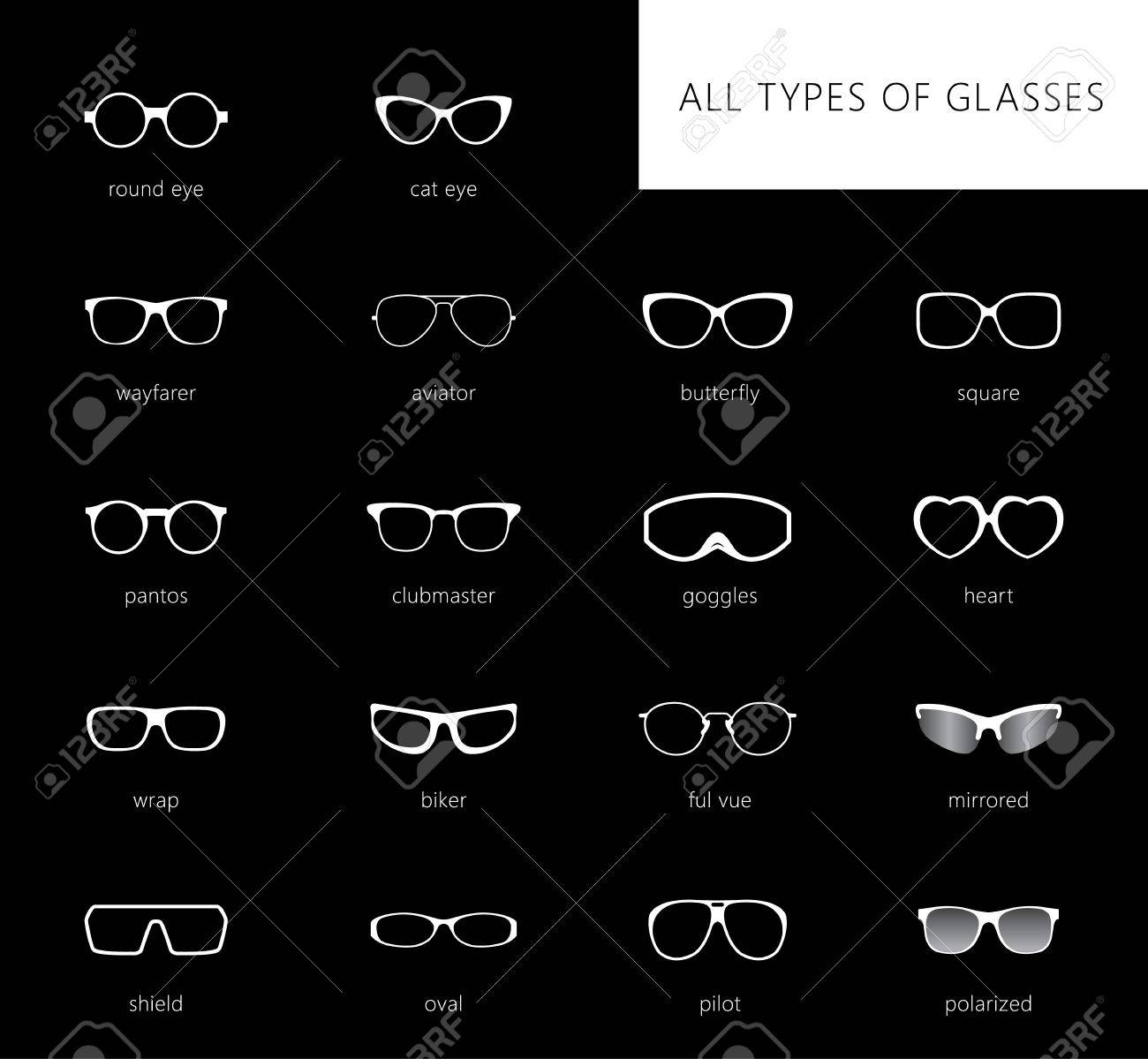 different shapes of spectacles