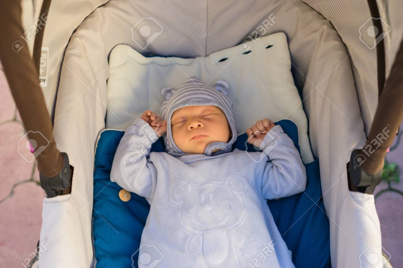 newborn baby in stroller