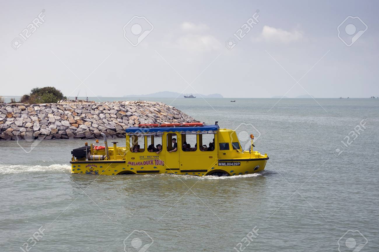Famous Duck Tours Attraction With An Amphibious Vehicle That Can Operate Both As A Bus And As A Boat Melaka Malaysia Stock Photo Picture And Royalty Free Image Image 85302373