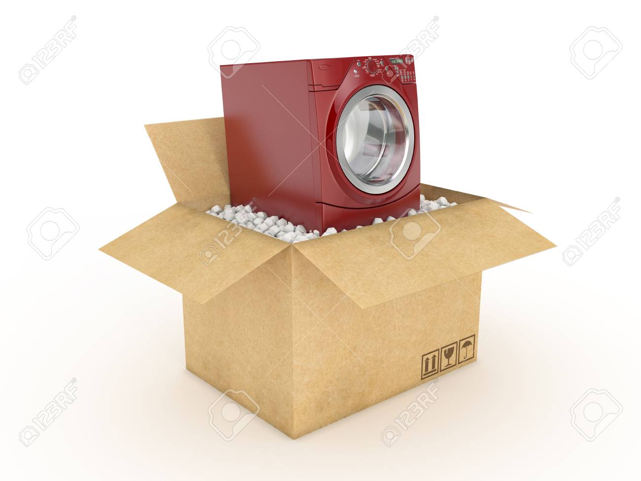 washing machine in cardboard