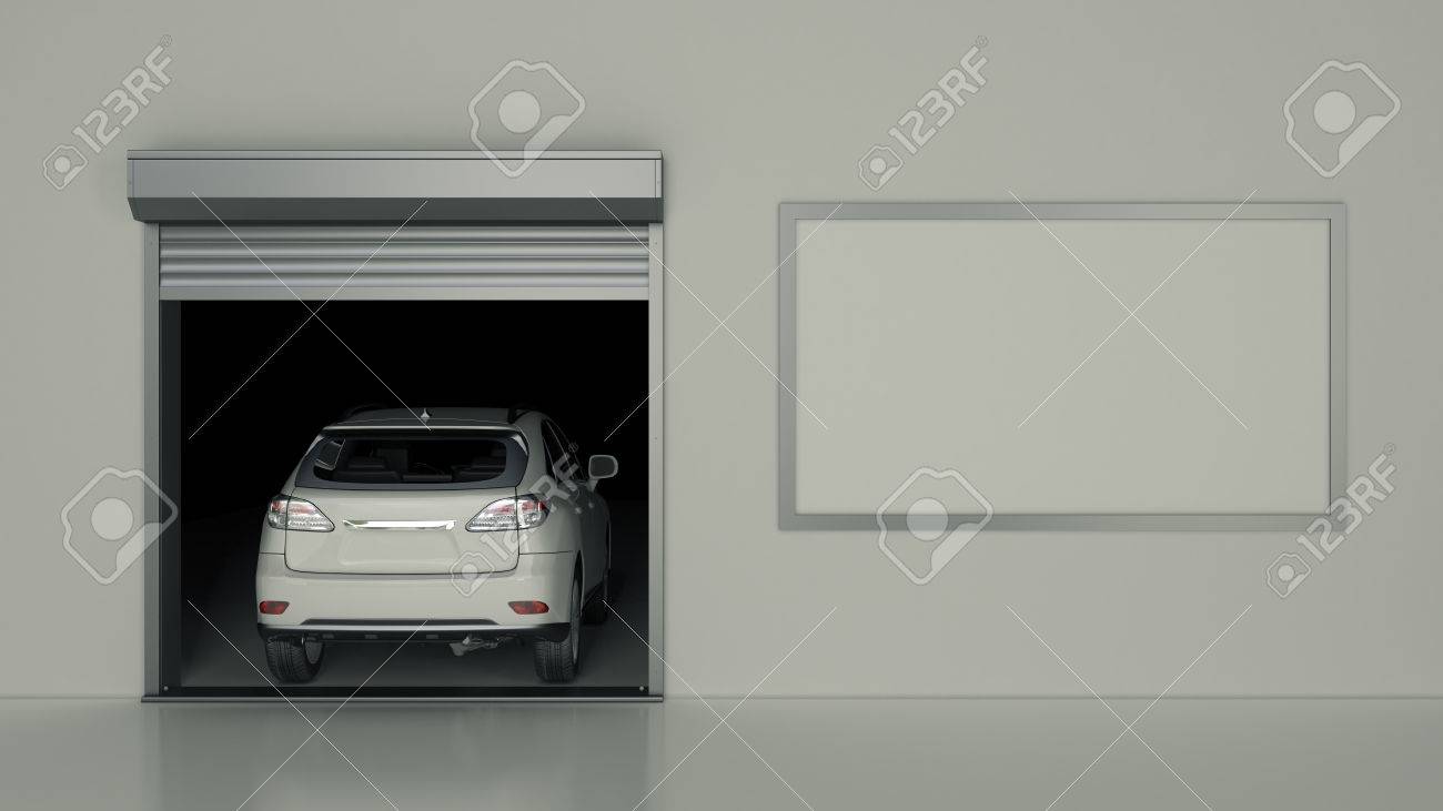 Mit Garage Door Roller Eroffnet 3d Rendering