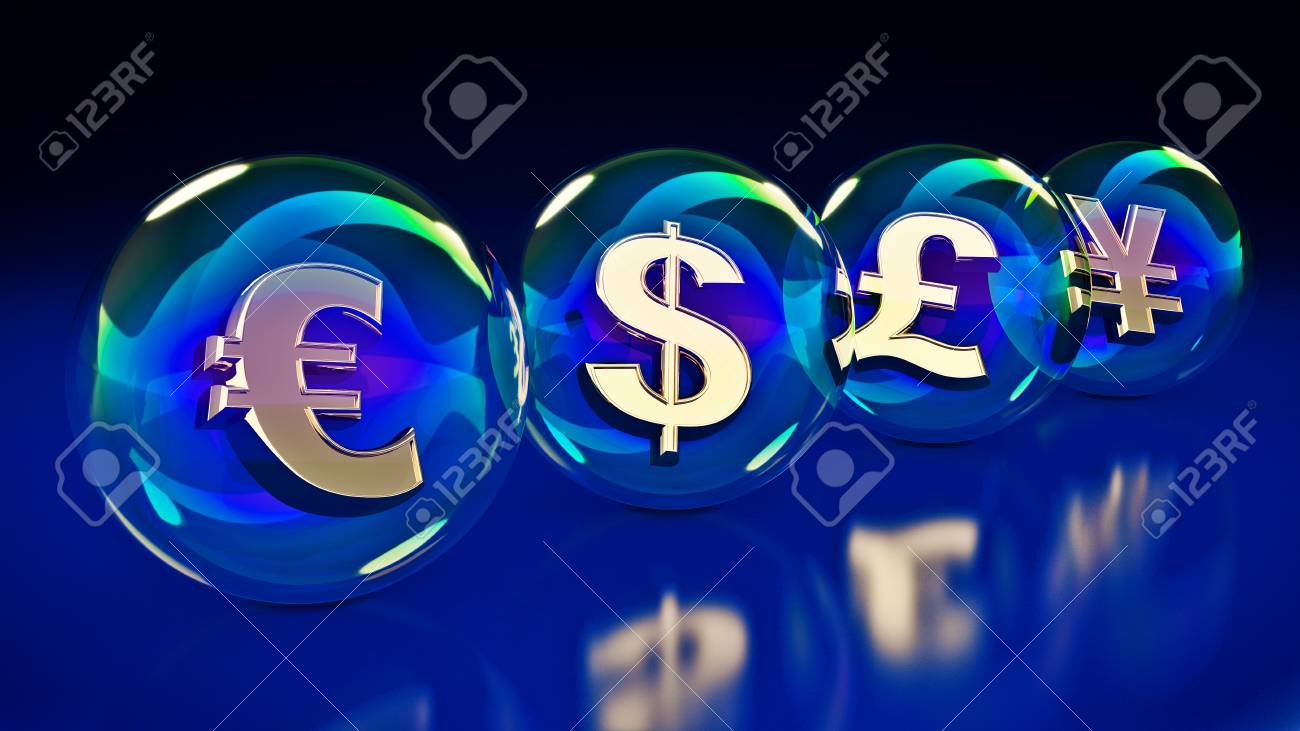 Dollar Euro Yen Yuan Pound Symbol In Bubble 3d Rendering Stock Photo Picture And Royalty Free Image Image 65616749
