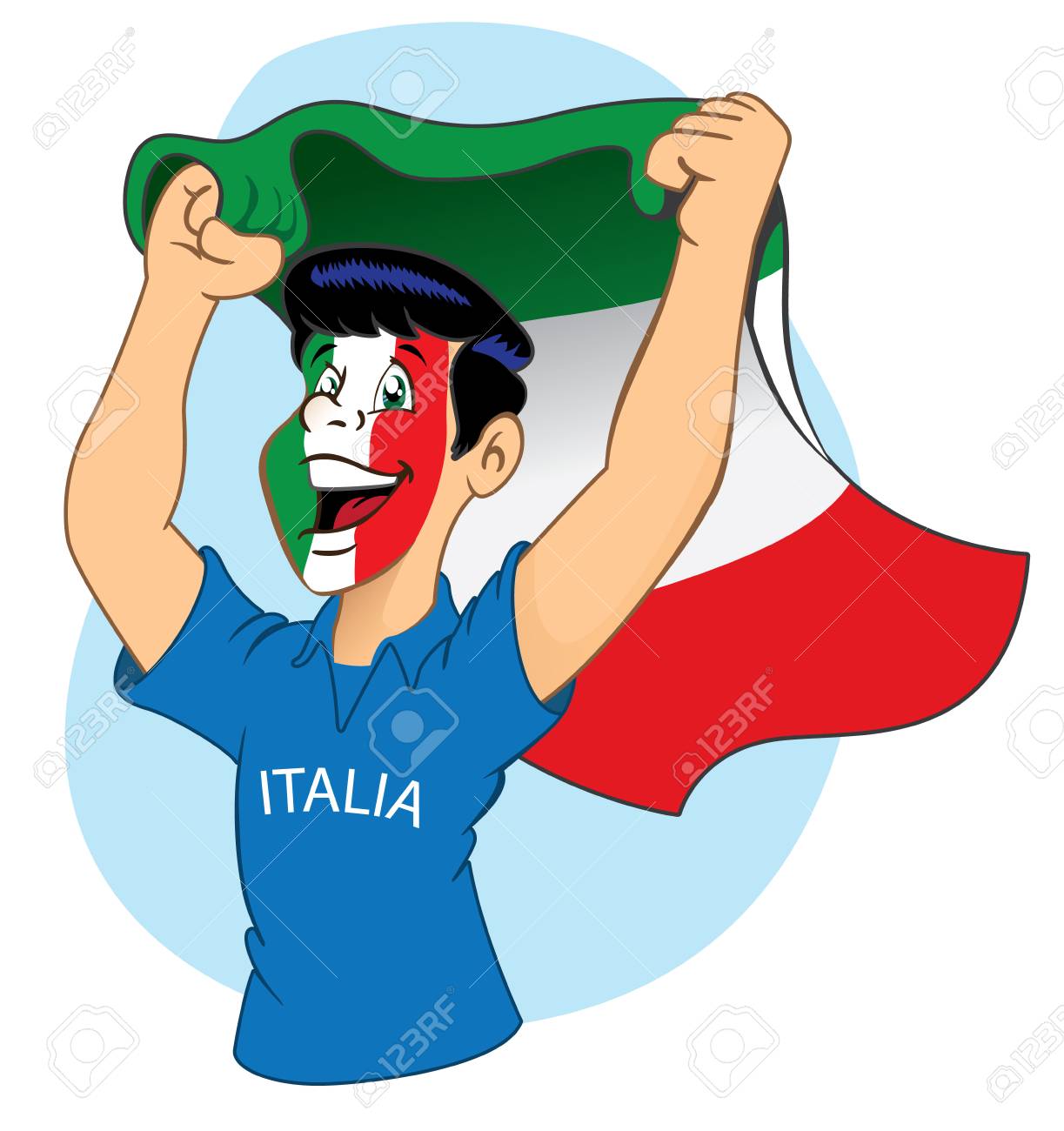 イタリア サポーター振動のイラスト素材 ベクタ Image