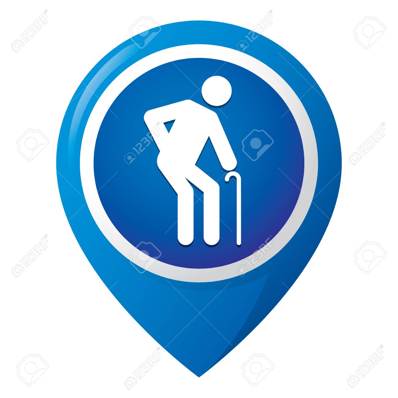 Icon representing location of an elderly person, special access or nursing home. Ideal for informational and institutional related seniors - 89428483 Icon representing location of an elderly person, special access or nursing home. Ideal for informational and institutional related seniors - 89428483