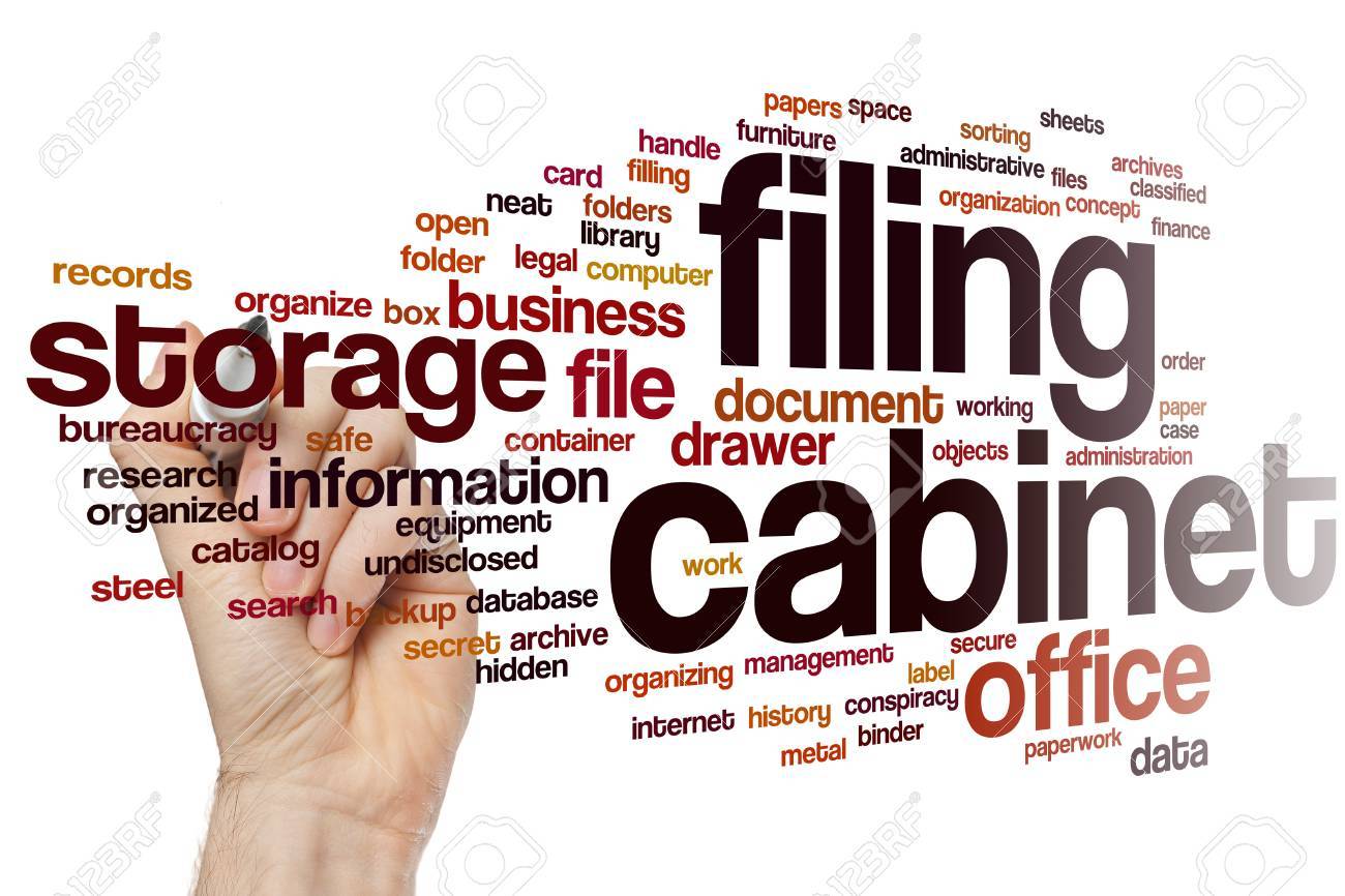 Filing Cabinet Word Cloud Concept Stock Photo Picture And Royalty