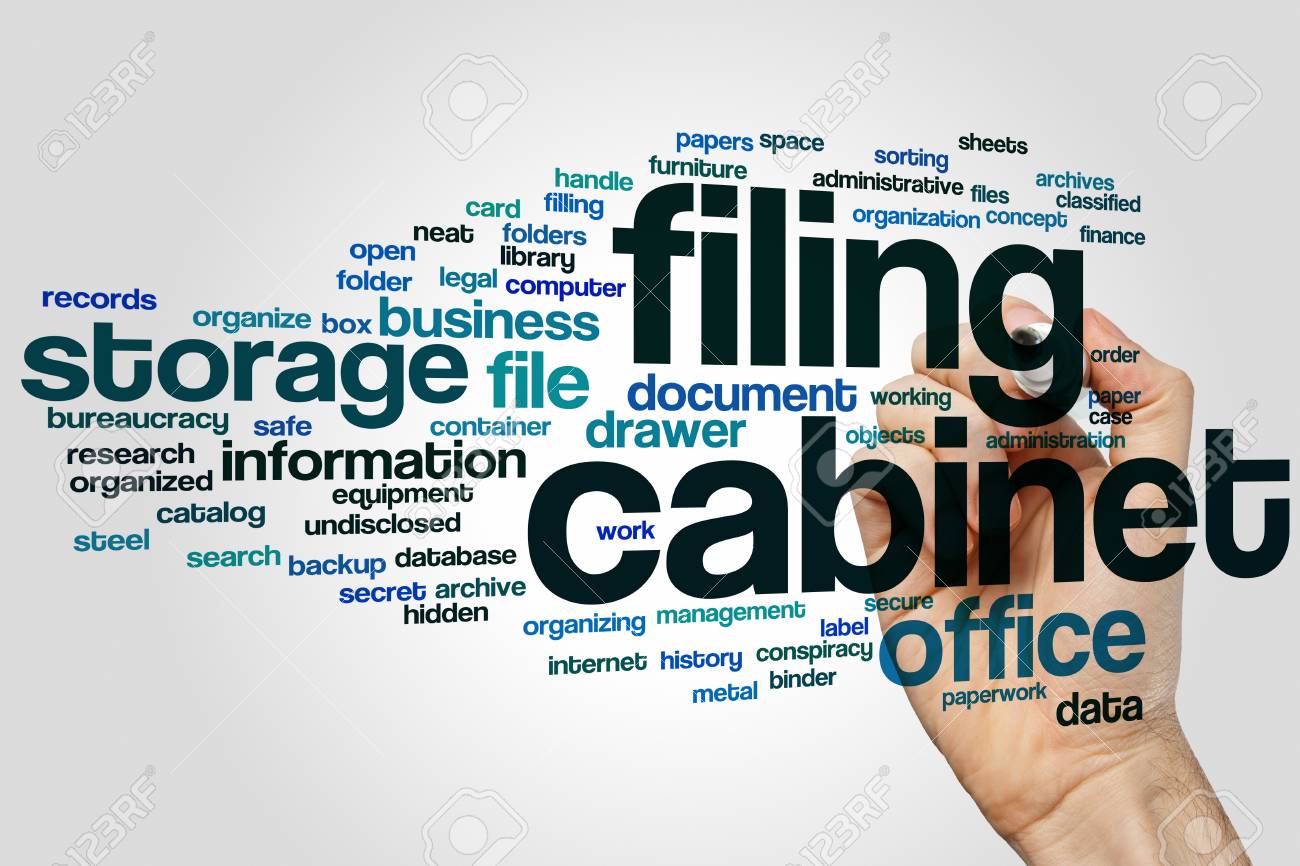Filing Cabinet Word Cloud Concept Stock Photo Picture And Royalty