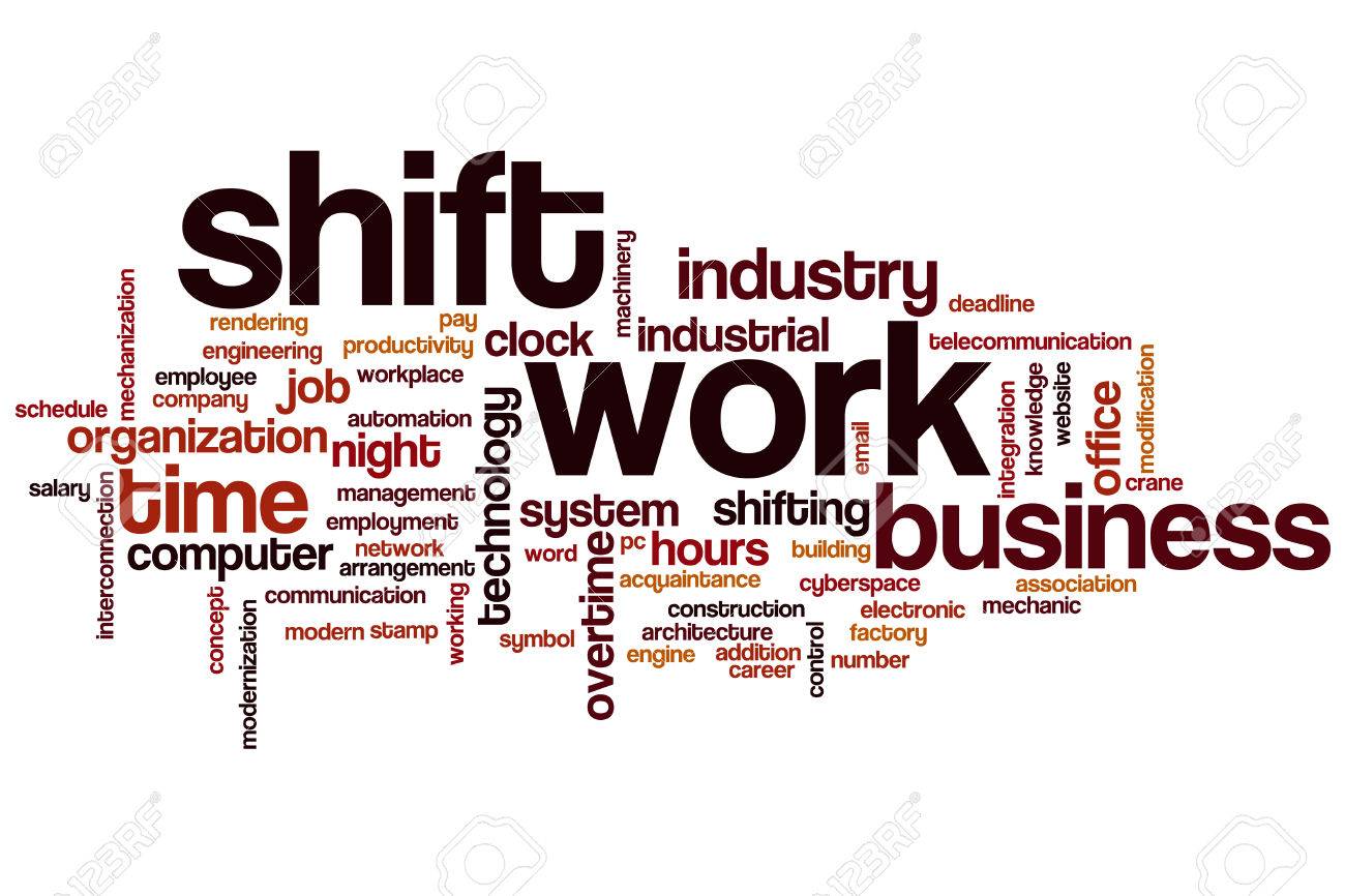 shift work word cloud concept stock photo picture and royalty free employment shift
