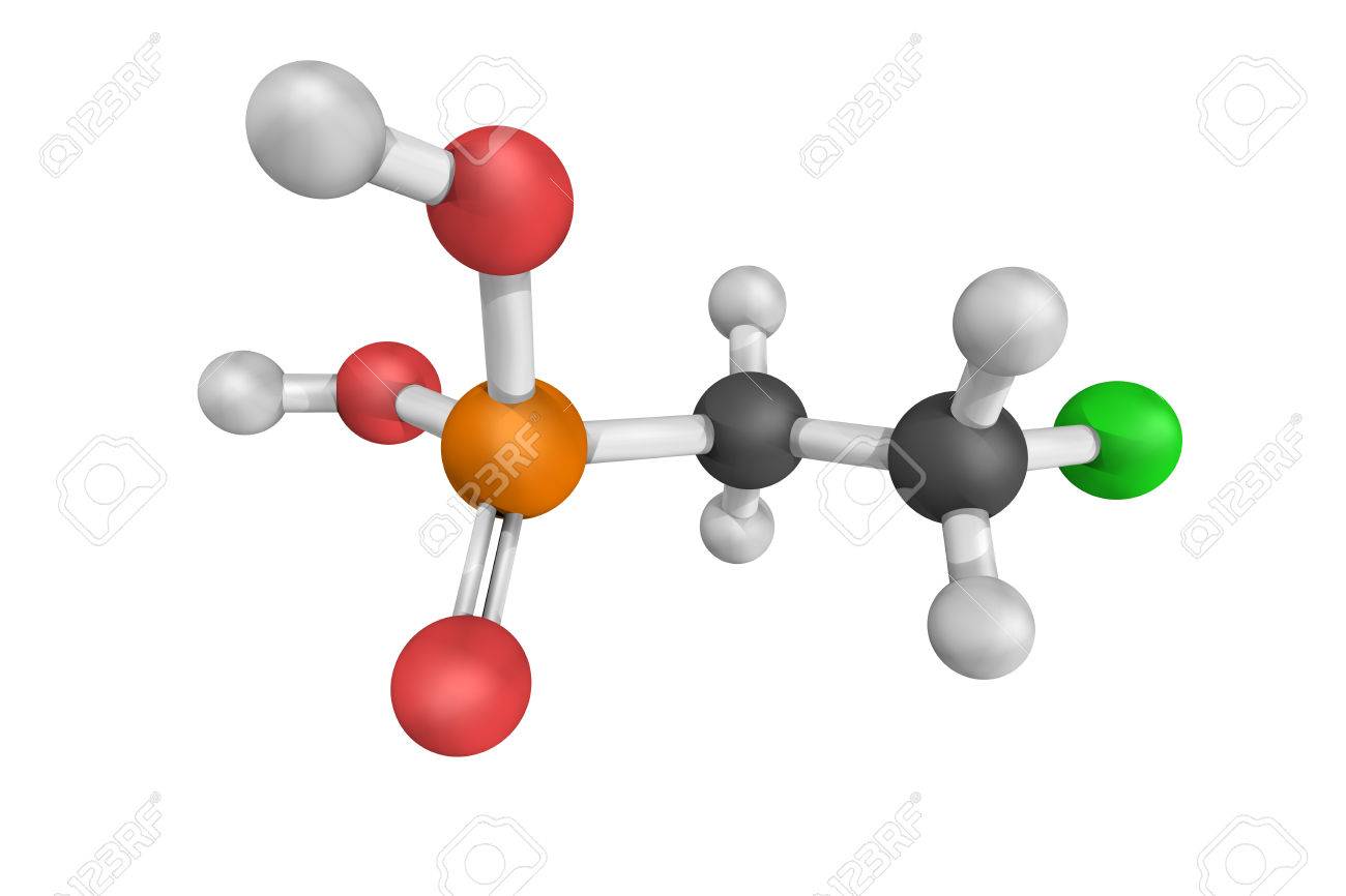 エセホン処理 最も広く使用される植物成長調整剤の 3 D 構造 植物