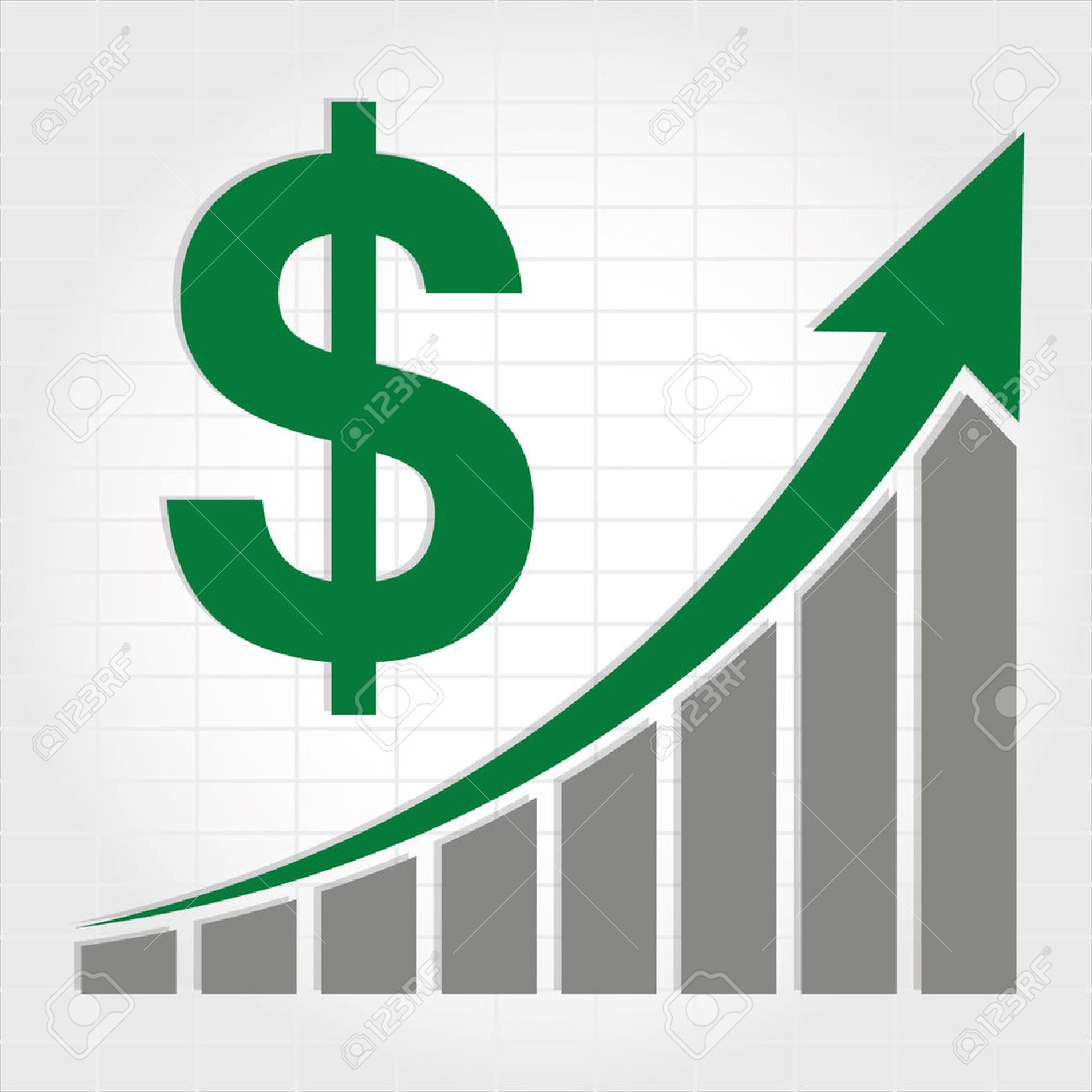 ドル増加グラフのイラスト素材 ベクタ Image