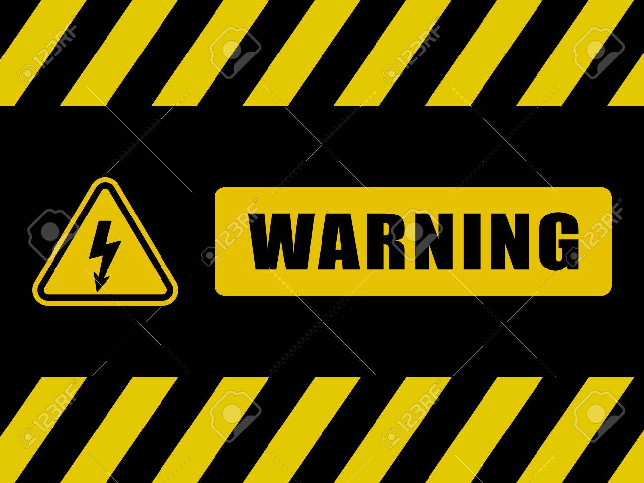 Warning Sign Background Black And Yellow Board Royalty Free