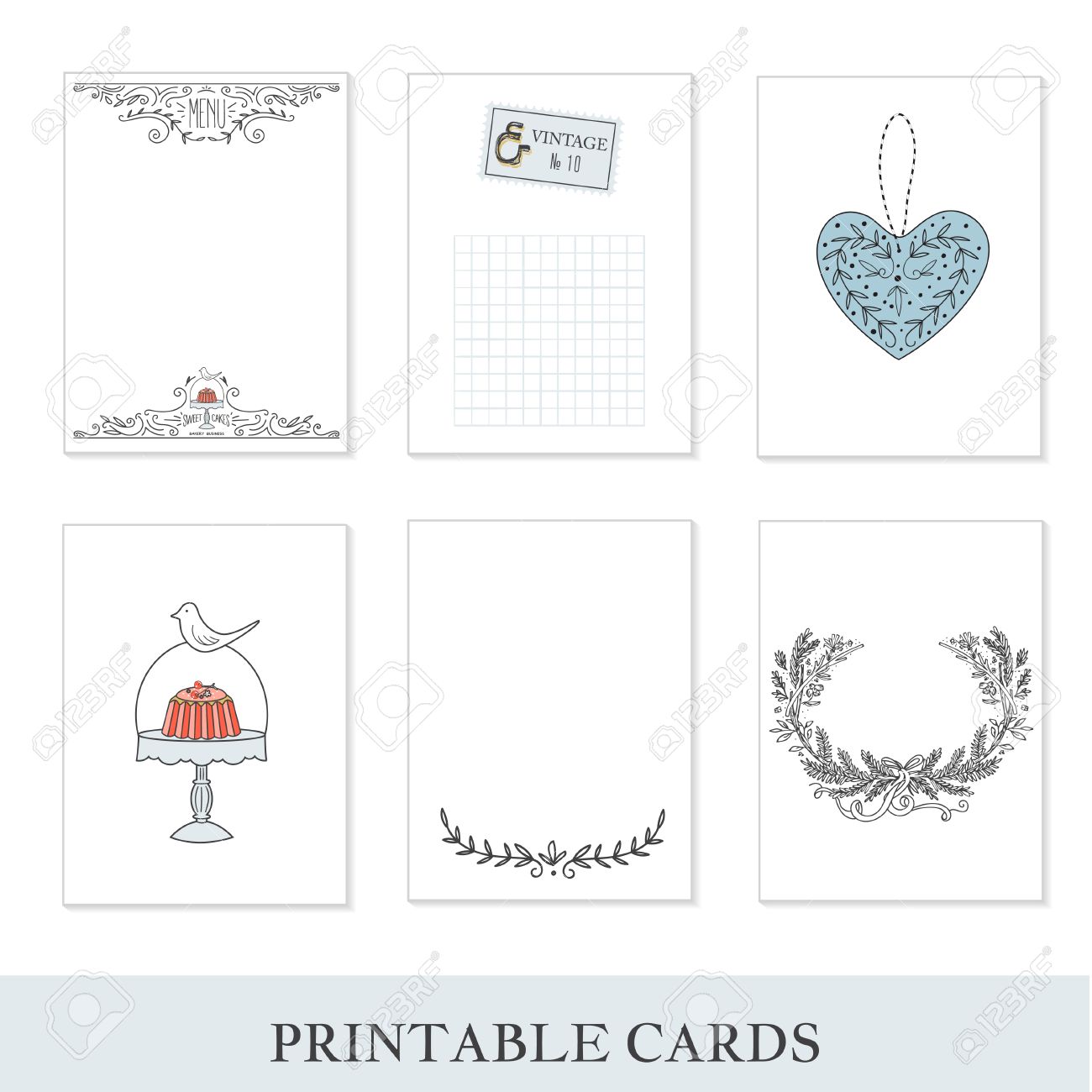Cooking Cards Notes Stickers Labels Tags With Cute Decorative
