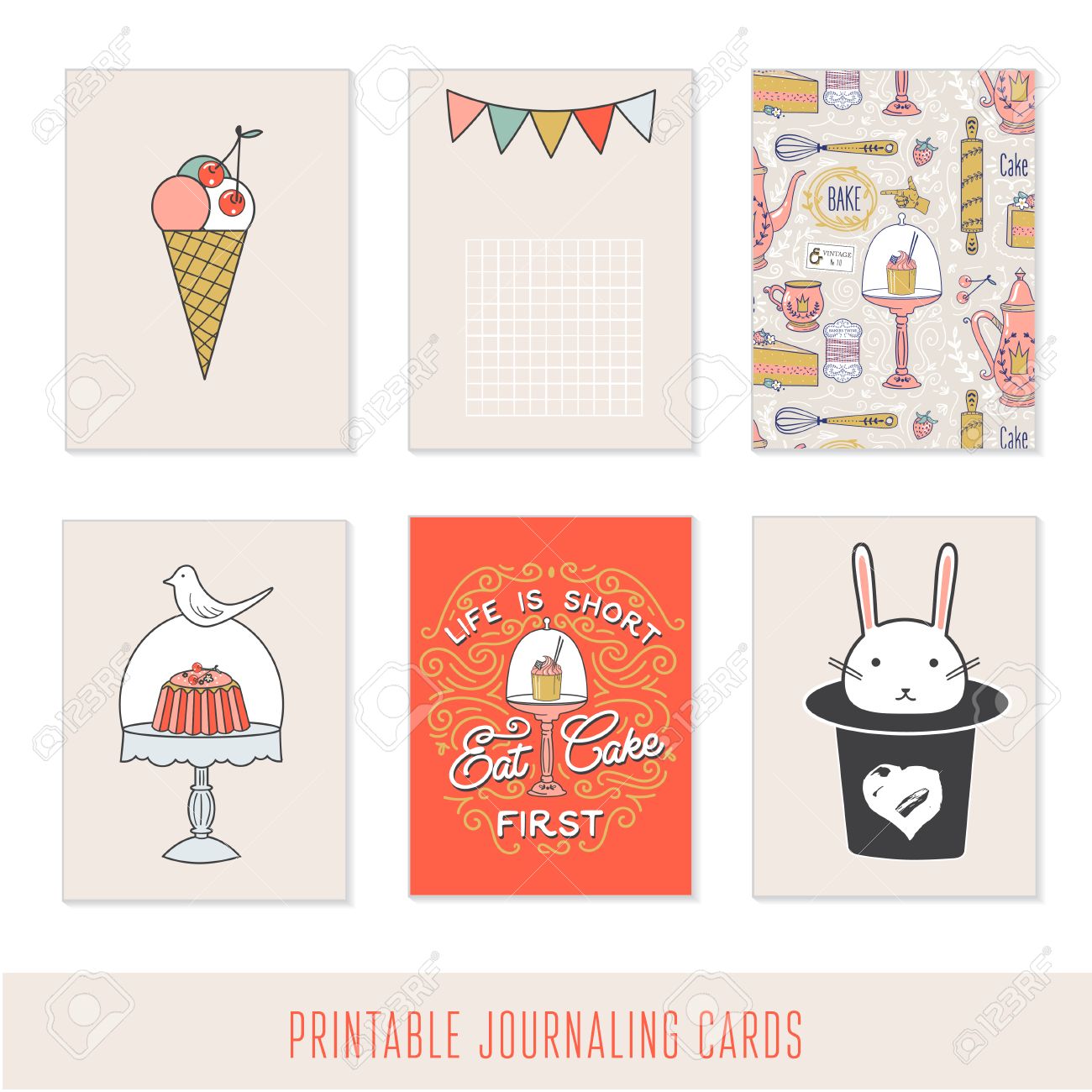 romantic sweet cards notes stickers labels tags with cute