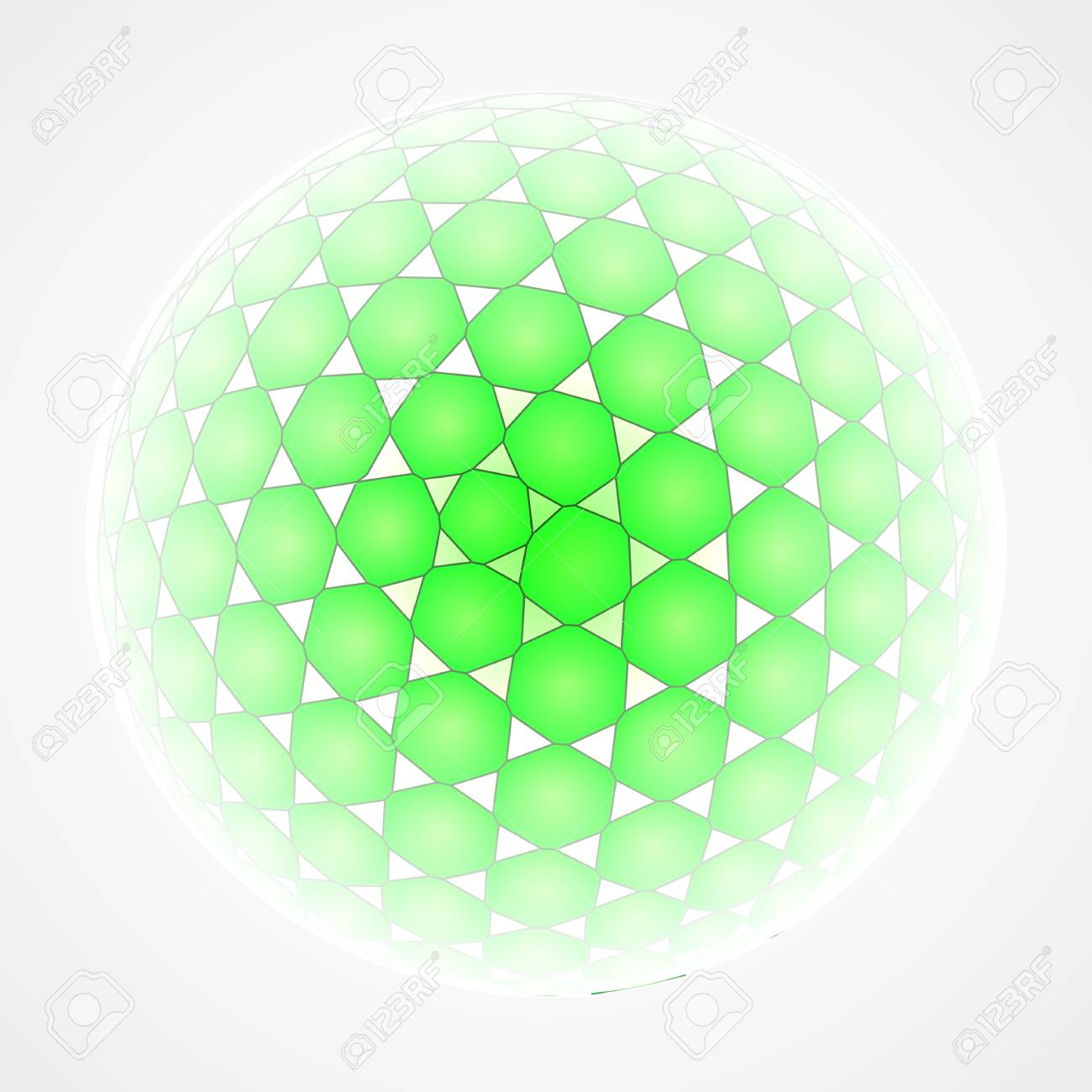 六角形の球中心色構成図 のイラスト素材 ベクタ Image