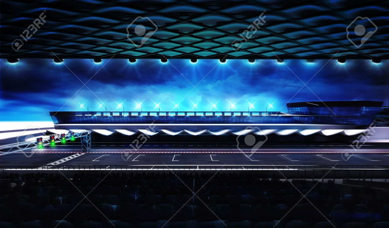 フィニッシュ ラインの動きで競馬場のぼかしトリビューン ビュー レーシング スポーツ デジタル背景イラスト の写真素材 画像素材 Image