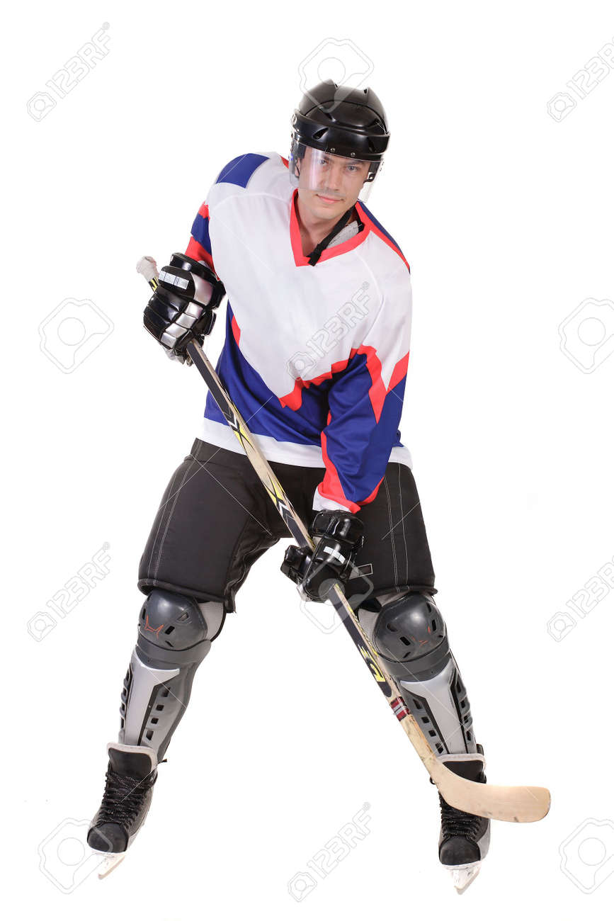 男は彼のチームのユニフォームでプレー ホッケー の写真素材 画像素材 Image