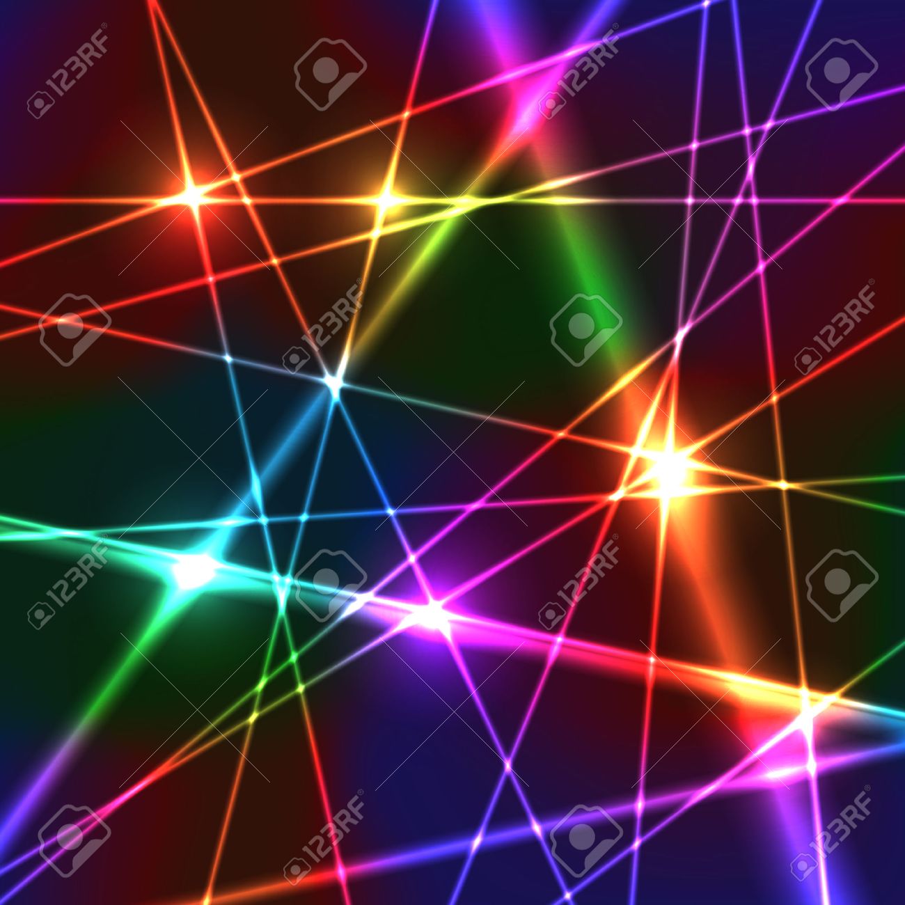 ネオンの光沢のある明るい虹色レーザーの背景のイラスト素材 ベクタ Image