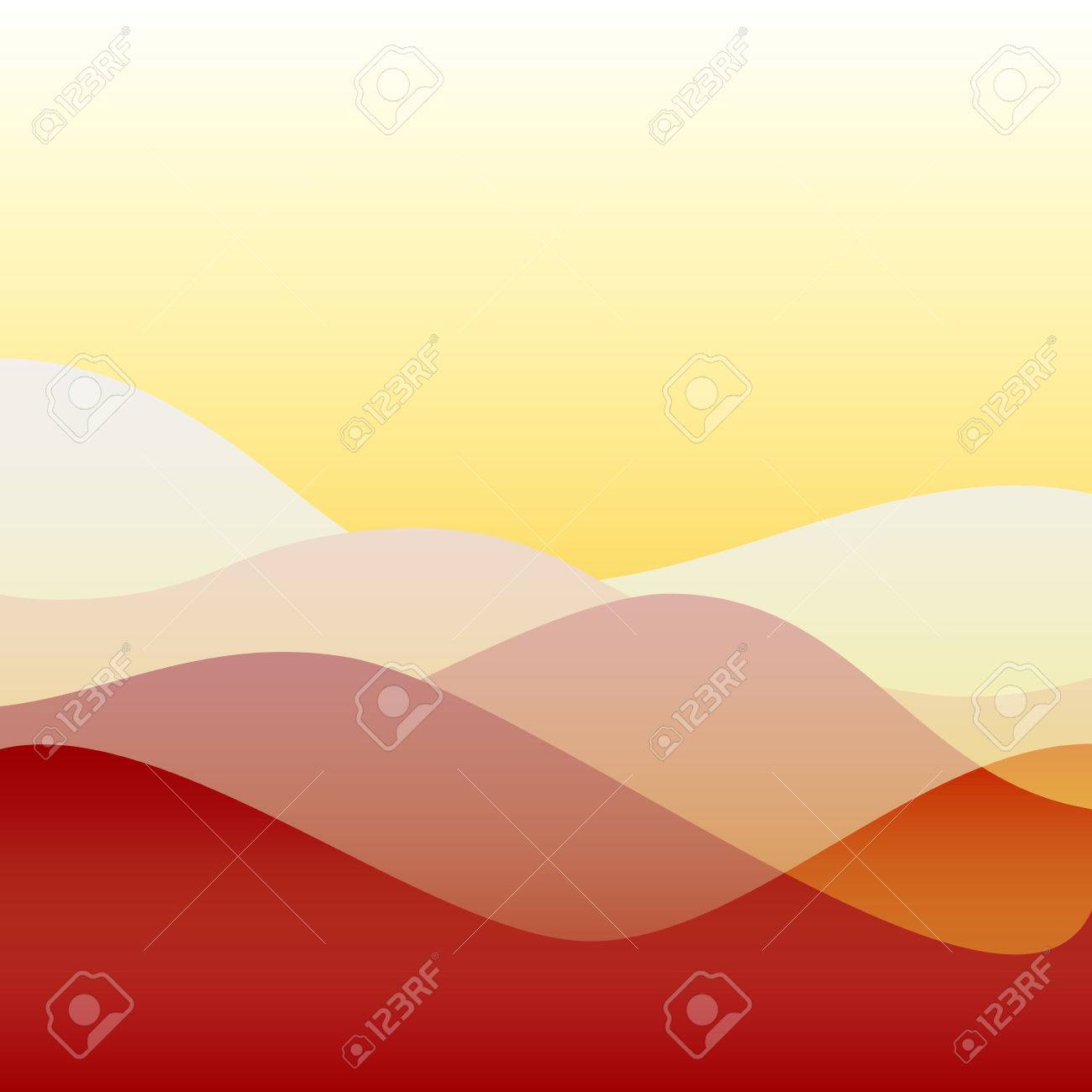 flat design colorful waves or hills on landscape simple template landscape simple
