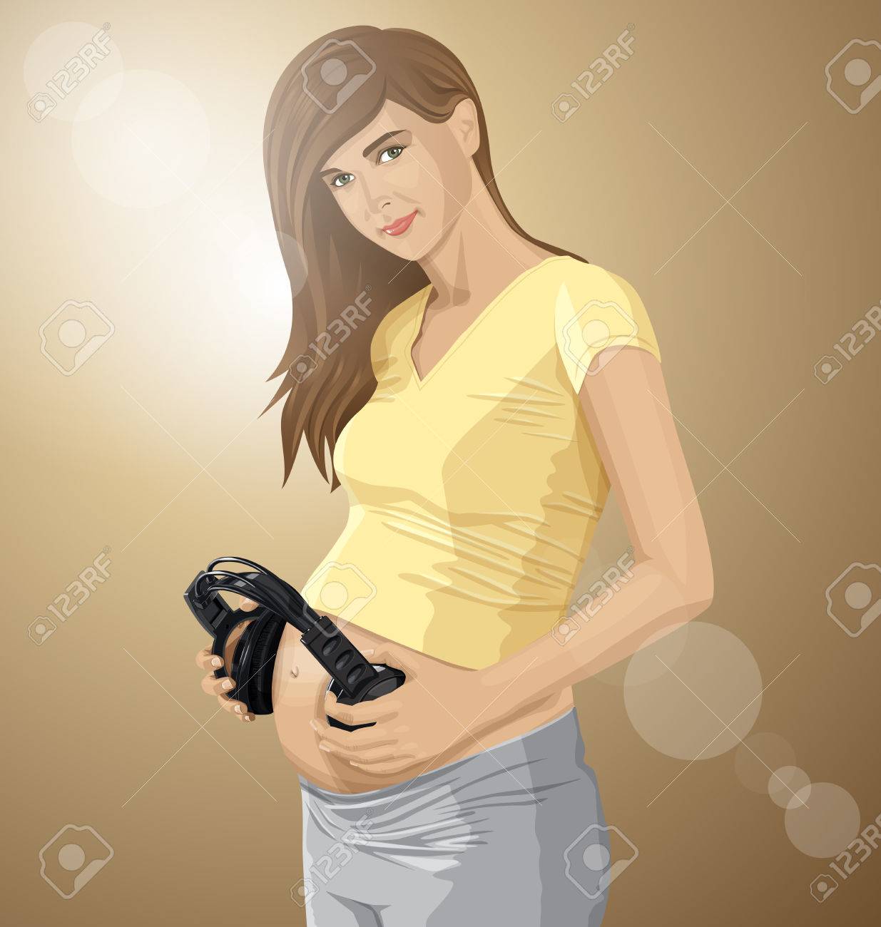 Notion Enceinte Vector Femme Enceinte Avec Un Casque Pres De Son Ventre Bebe Ecouter De La Musique Clip Art Libres De Droits Vecteurs Et Illustration Image Notion Enceinte Vector Femme Enceinte Avec Un Casque Pres De Son Ventre Bebe Ecouter De La Musique Clip Art Libres De Droits Vecteurs Et Illustration Image