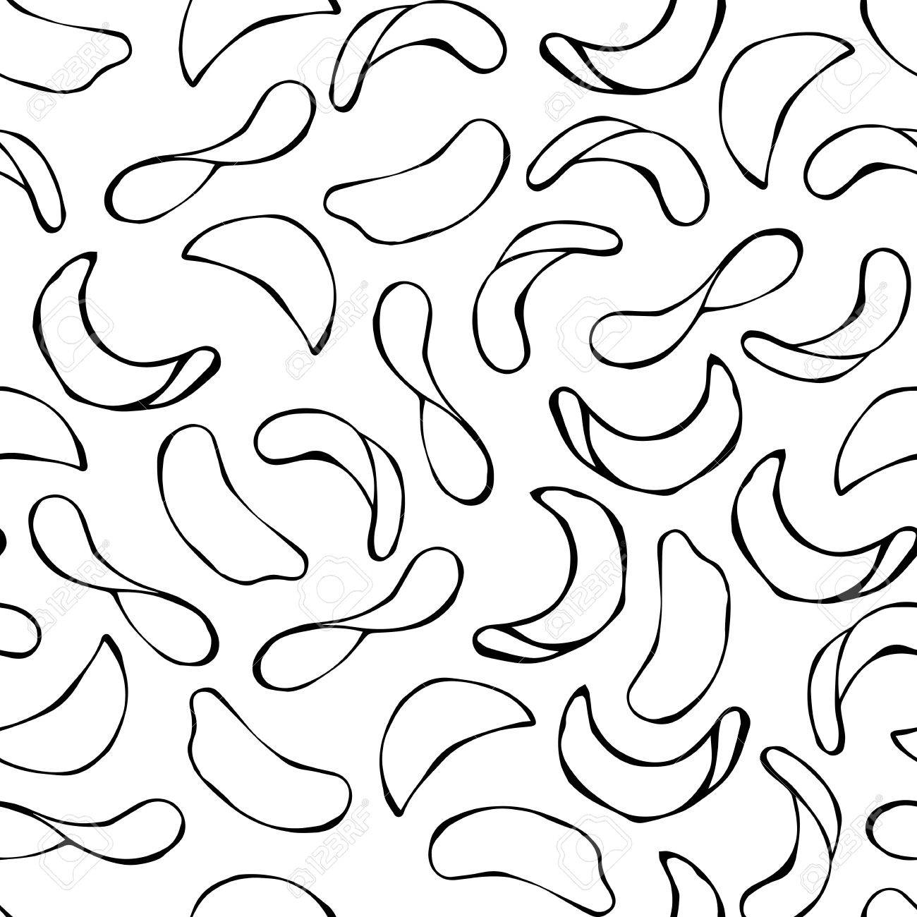 ポテトチップスとのシームレスです スナック パターン 白い背景の落書き漫画手描きスケッチ ベクトル イラスト上に分離 の写真素材 画像素材 Image