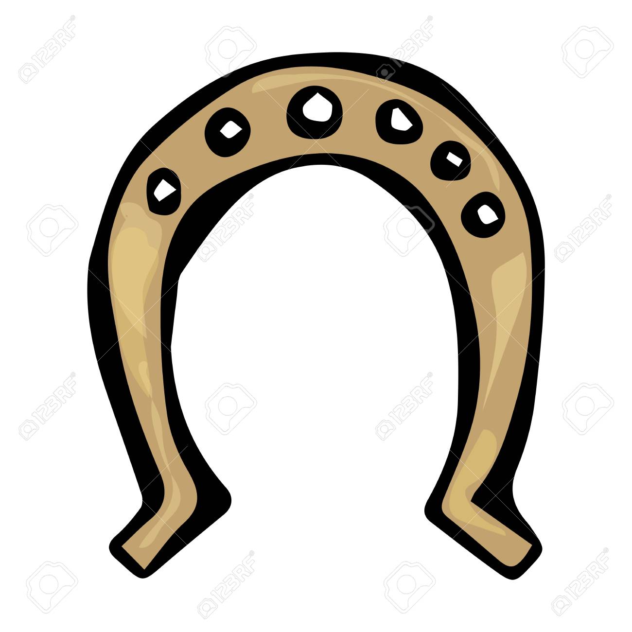 ホースシュー タリスマン幸運 成功のシンボル がんばって アイリッシュ ルーチ聖パトリックの日アイルランドベクトルイラスト手描き サボヤルスタイル落書き のイラスト素材 ベクタ Image