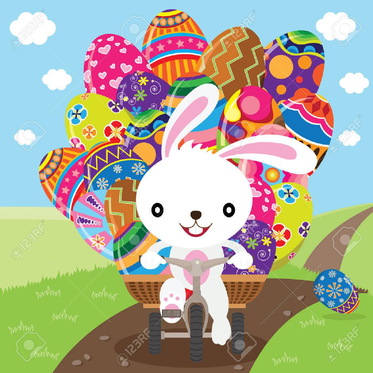 Easter Bunny Deliver Painted Eggs Easter Bunny Deliver Painted Eggs